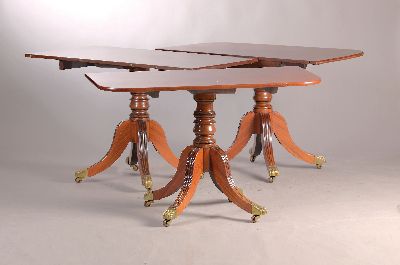 26804806a - Table and six chairs, England, 19th century, solid mahogany, backrests veneered in ...