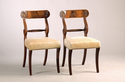 Image Six chairs, England, 19th century, solid mahogany, backrests with pyramid mahogany, ...