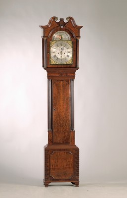 Image Standuhr, England, um 1800, einteiliges Holzgehäuse Mahagoni massiv und teilweise ...