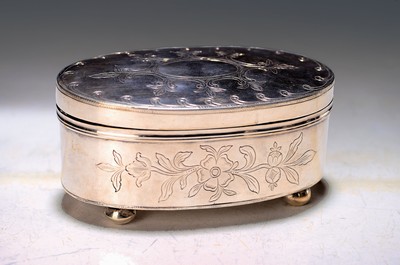 Image Oval lidded box, probably Augsburg, Philipp Friedrich Bruglocher (173-1826), silver 12- ...