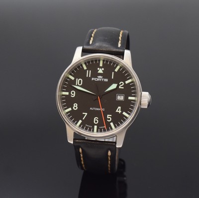 Image FORTIS Flieger-Herrenarmbanduhr Referenz 595.10.46.1, Automatik, Schweiz um 1995, matt. ...