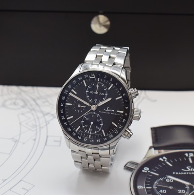 Image SINN Finanzplatzuhr with chronograph reference 6052, self winding, on both sides glazed ...