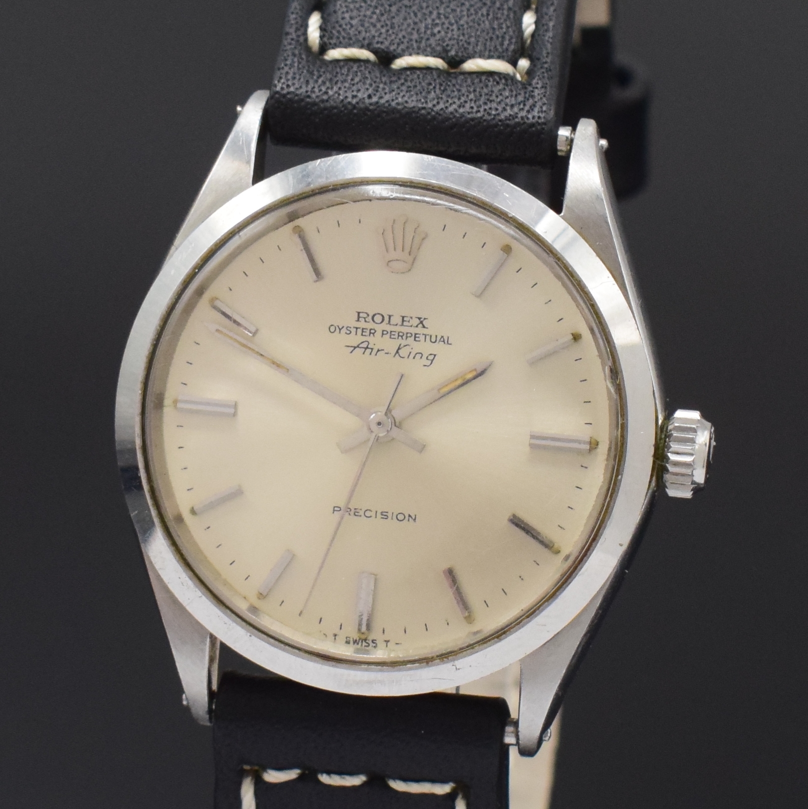 Detail a: ROLEX Herrenarmbanduhr Oyster Perpetual Air- King Precision Referenz 5500/1002, Schweiz um 1969, Automatik, Edelstahlgeh., Boden u. Krone verschr., ...