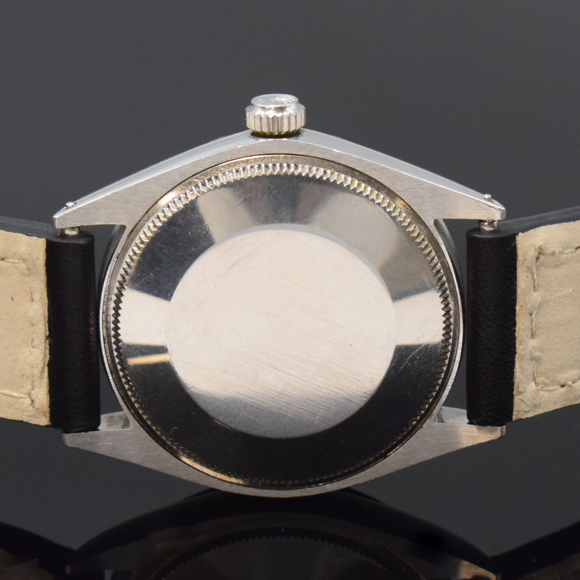 Detail e: ROLEX Herrenarmbanduhr Oyster Perpetual Air- King Precision Referenz 5500/1002, Schweiz um 1969, Automatik, Edelstahlgeh., Boden u. Krone verschr., ...