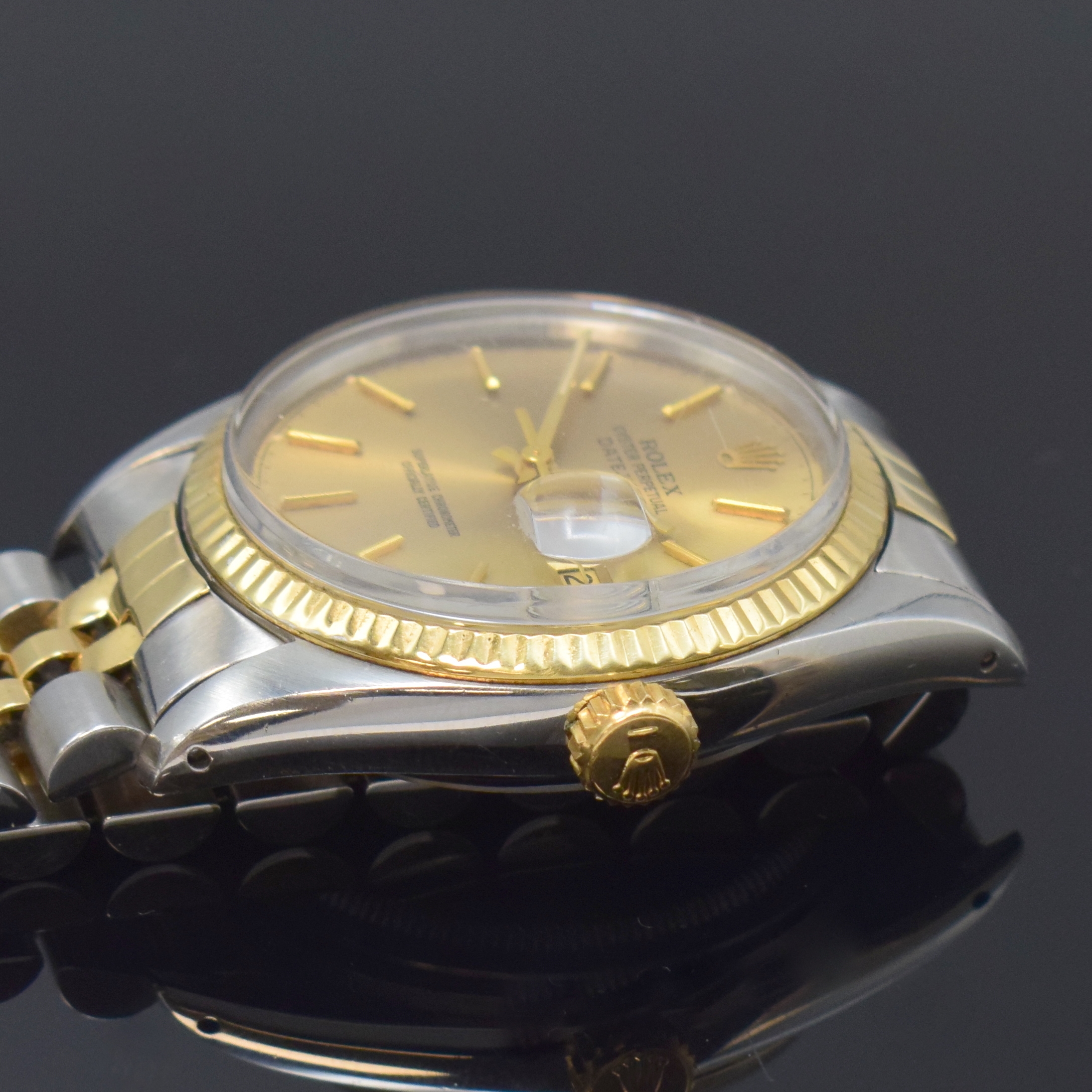 Detail c: ROLEX Oyster Perpetual Datejust in Stahl/Gold Referenz 16013, Schweiz um 1978, Automatik, verschr. Oystergeh., Stahl/Gold- Jubileeband Ref. 62523H ...