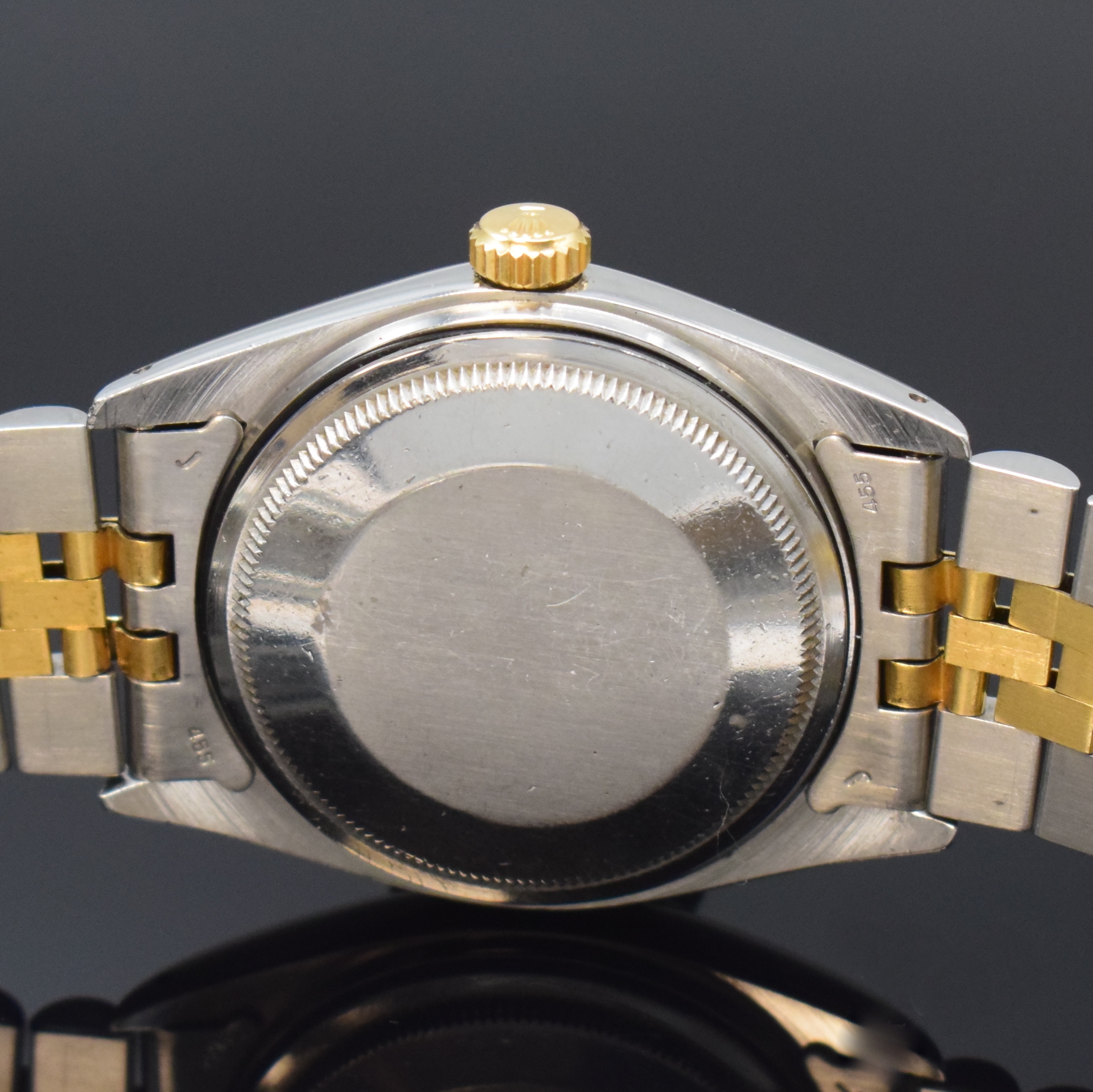 Detail d: ROLEX Oyster Perpetual Datejust in Stahl/Gold Referenz 16013, Schweiz um 1978, Automatik, verschr. Oystergeh., Stahl/Gold- Jubileeband Ref. 62523H ...