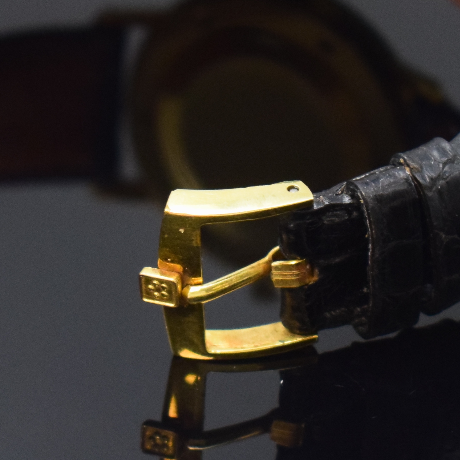 Detail b: ETERNA-MATIC 3000 Herrenarmbanduhr in GG 750/000 Referenz 746T, Schweiz um 1965, Automatik, Boden verschr., neutr. Lederband mit orig. verg. ...