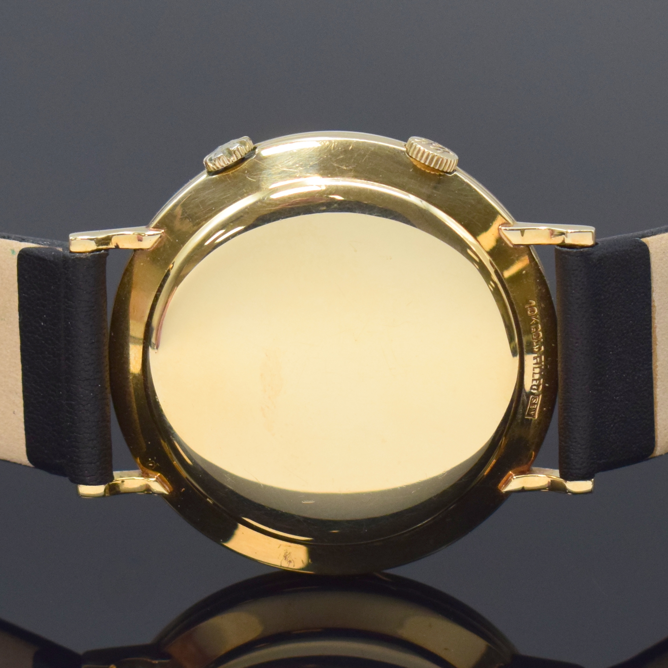 Detail c: LeCoultre Memovox Armbandwecker im 10k Gold filled Gehäuse Referenz 3024, Schweiz/USA um 1955, Handaufzug, Glasrand gedr., 2-teil. Zifferbl. m. ...