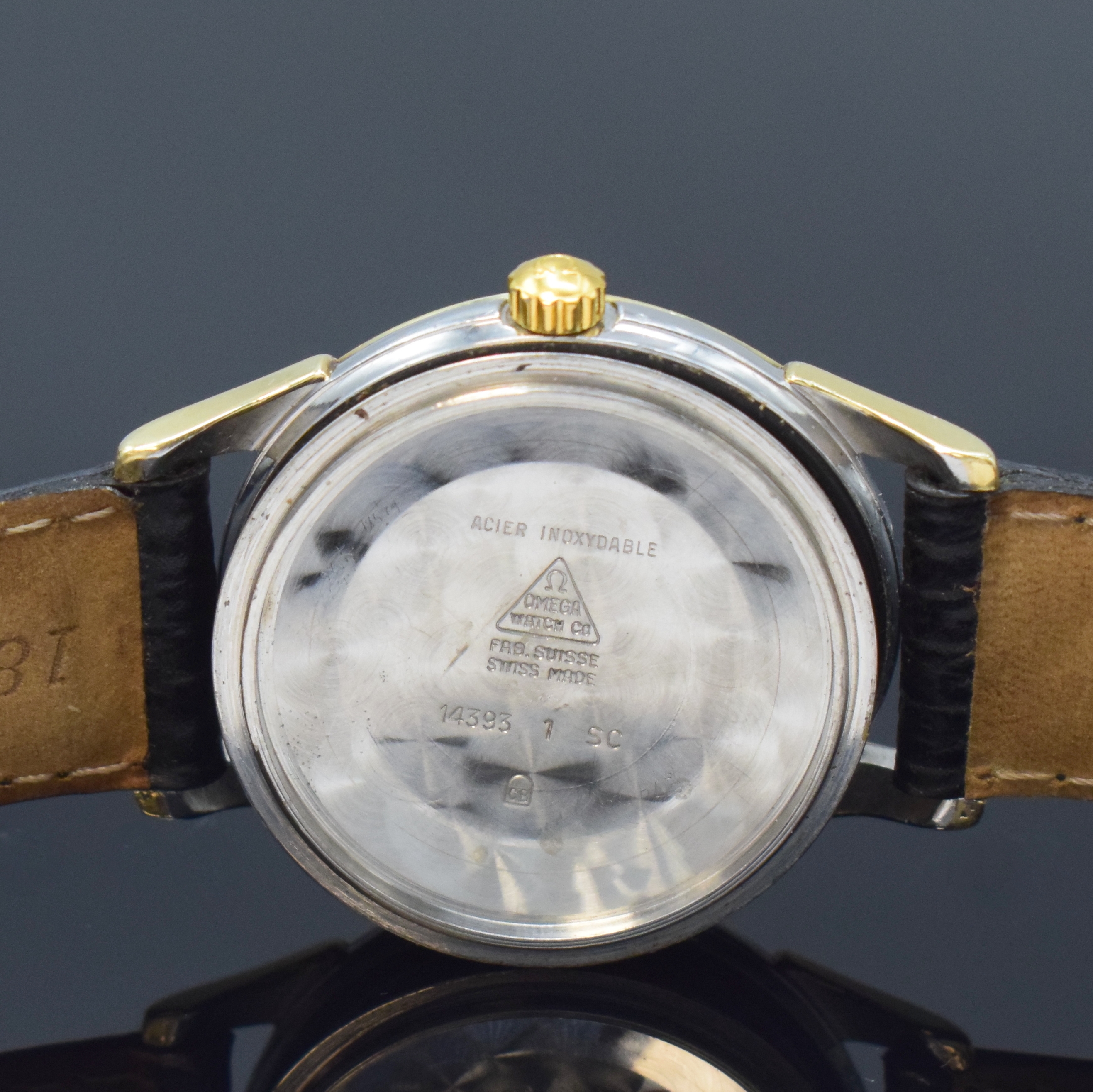 Detail f: OMEGA Constellation Chronometer Armbanduhr Referenz 14393 1 SC, Schweiz um 1961, Automatik, verg. Geh., Boden m. Sternwarte verschr., vers. Zifferbl. ...