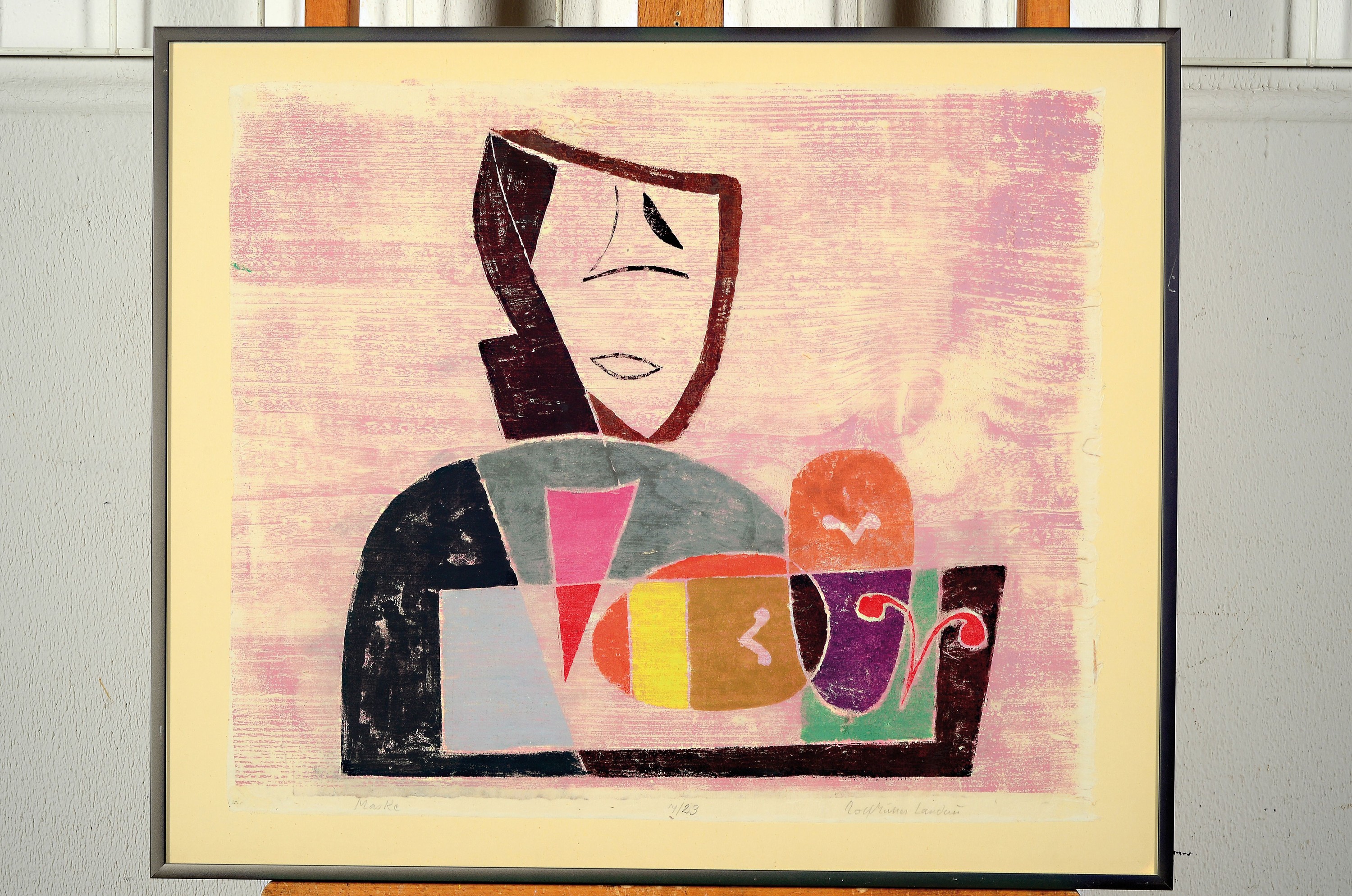 Detail k: Rolf Müller-Landau, 1903-1956, Monotypie, Maske, handsign., betitelt und num. 7/23, ca. 41x51cm, u.Gl., R. ca. 51x61cm