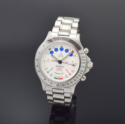 Image ATLANTIC Skipper Regatta-Chronograph in Edelstahl, Schweiz um 1995, verschr. ...