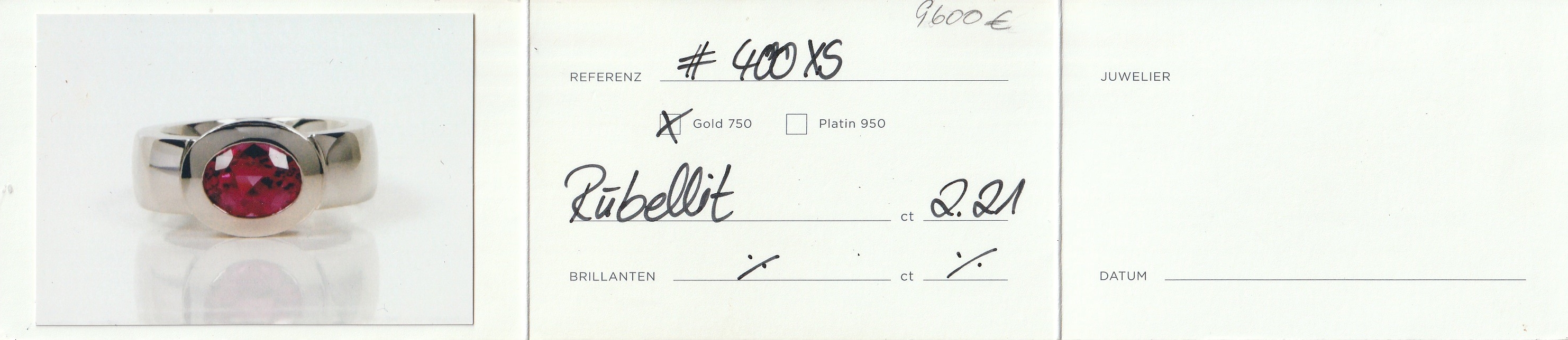 Detail a: 18 kt Gold JOCHEN POHL Rubellit-Ring, WG 750/000, massive Ausführung, ovalfacett. Rubellit von sehr feiner Farbe ca. 2.21 ct, RW54, ca. 23.8 g, ...