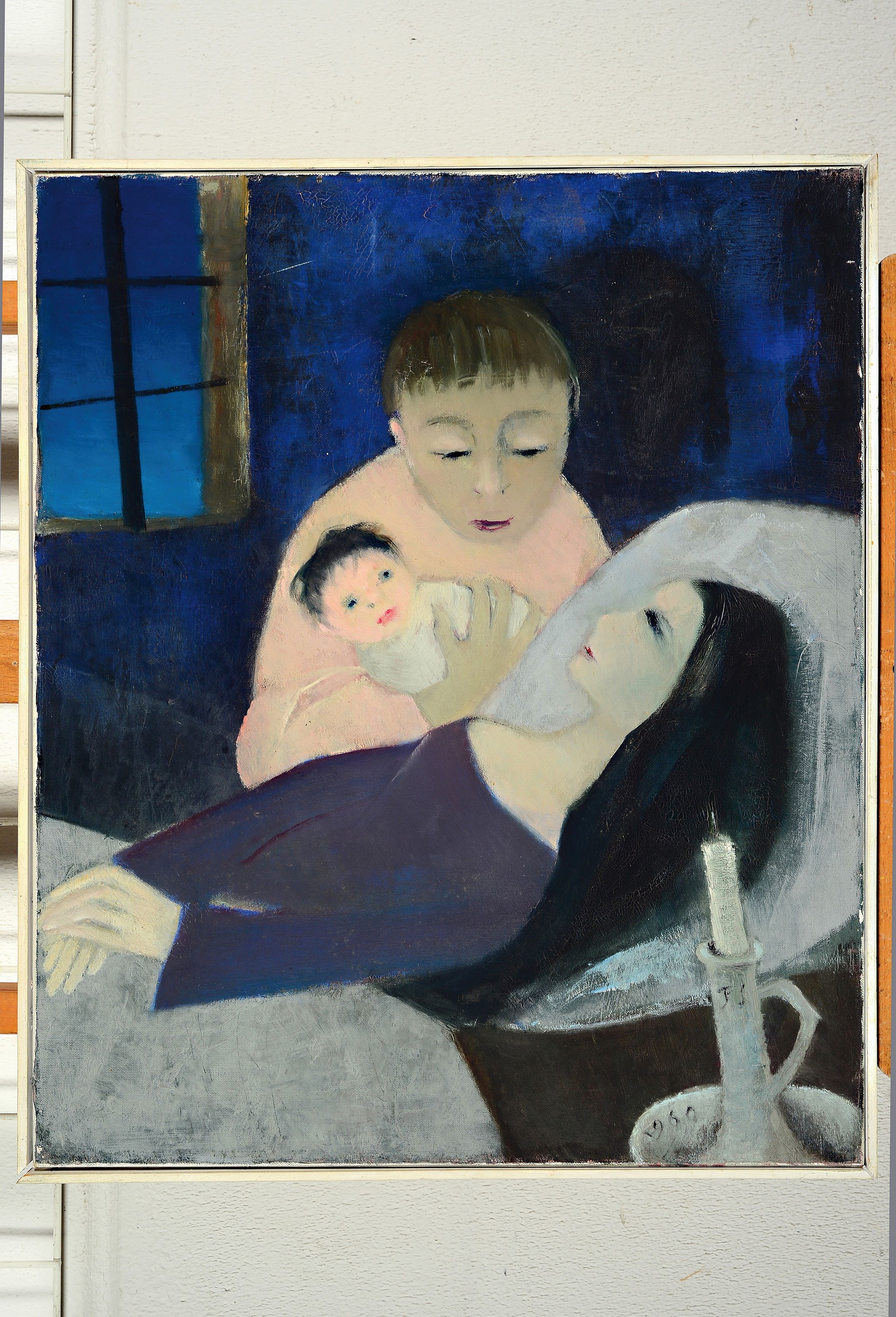 Detail k: Franz Juncker, 1899 Speyer-1980 Homburg, "Familie" so verso bezeichnet, rechts unten monogrammiert und datiert 1960, Öl/Lwd, schmale ...