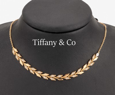 Image 18 kt Gold TIFFANY & CO Diamant-Collier, RG750/000, Modell Vine East West, ...