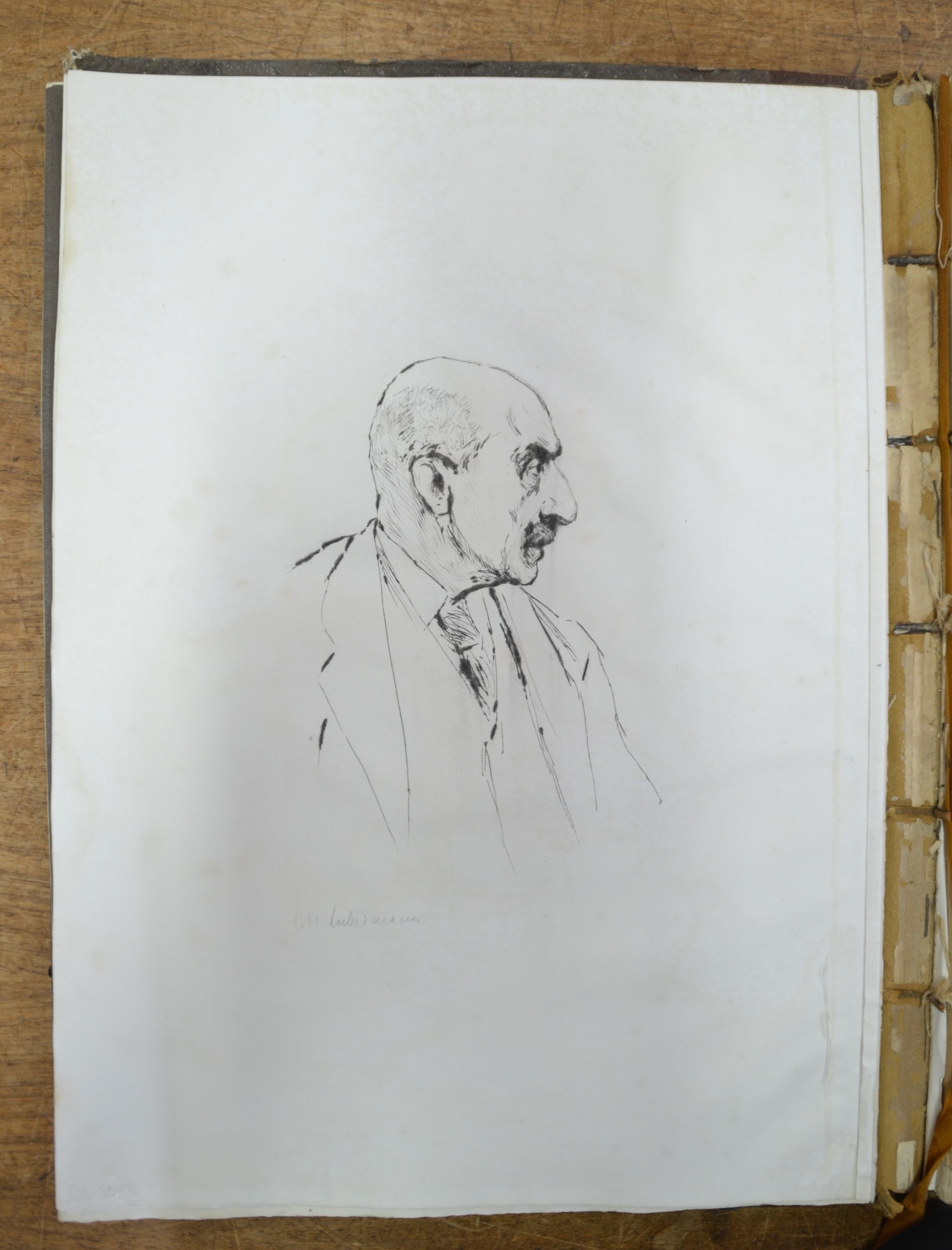 Detail e: Max Liebermann (1847-1935), "Zu Hause. Mit 2 Originalradierungen", Paul Cassirer, Berlin 1918, gr°, 68 dem Text beigegebenen ...