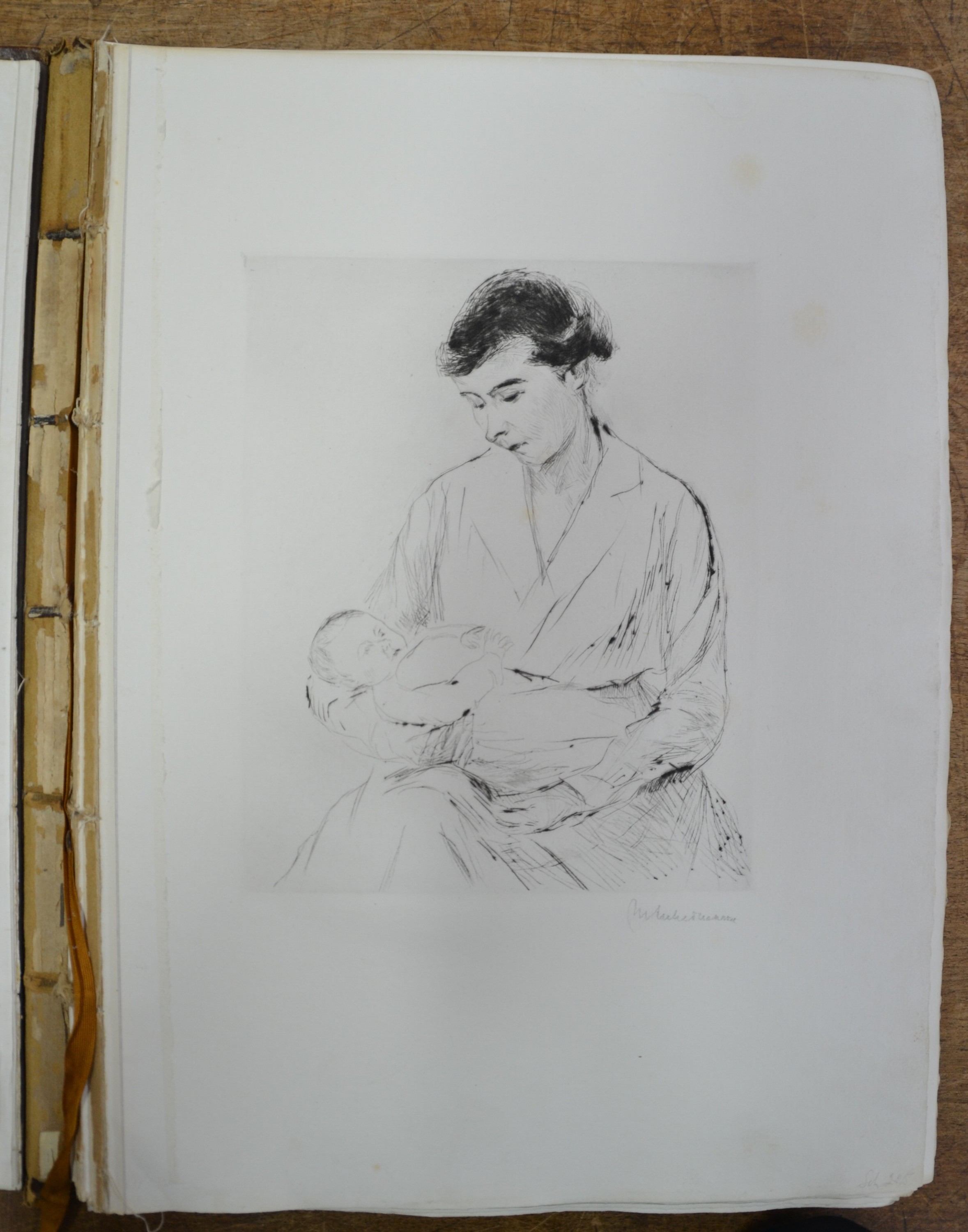 Detail f: Max Liebermann (1847-1935), "Zu Hause. Mit 2 Originalradierungen", Paul Cassirer, Berlin 1918, gr°, 68 dem Text beigegebenen ...
