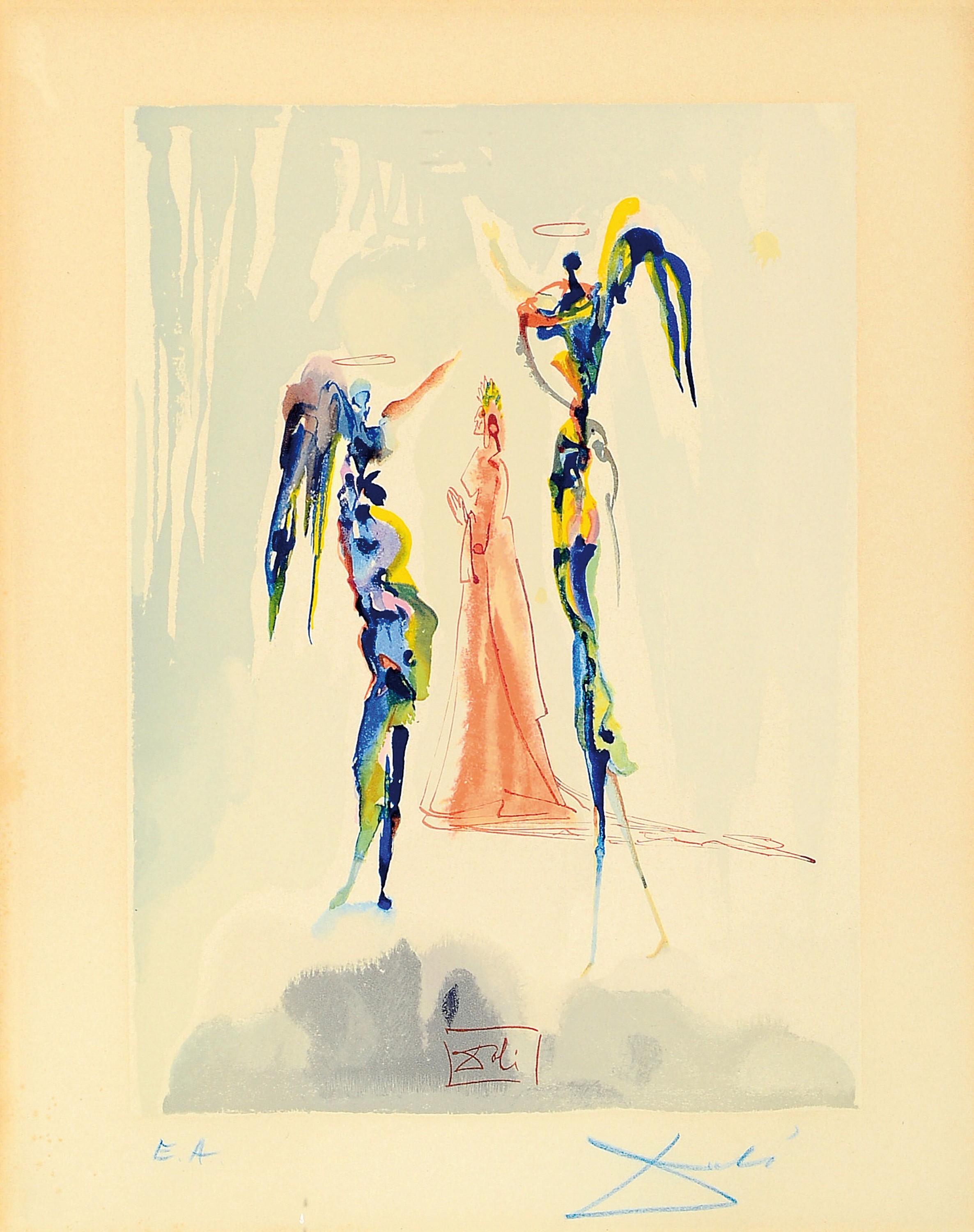 Salvador Dali, 1904-1989, Farbxylographie aus der Serie "La Divine Comedie" von 1960, "Chant 27: Gloria patri" aus "Le ...