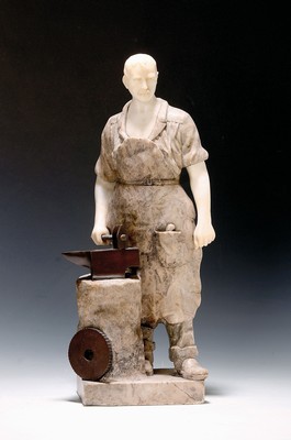 Image Ernst Beck, 1879 Altlengbach-1941 Vienna, blacksmith, fully sculpted figure and base made ...