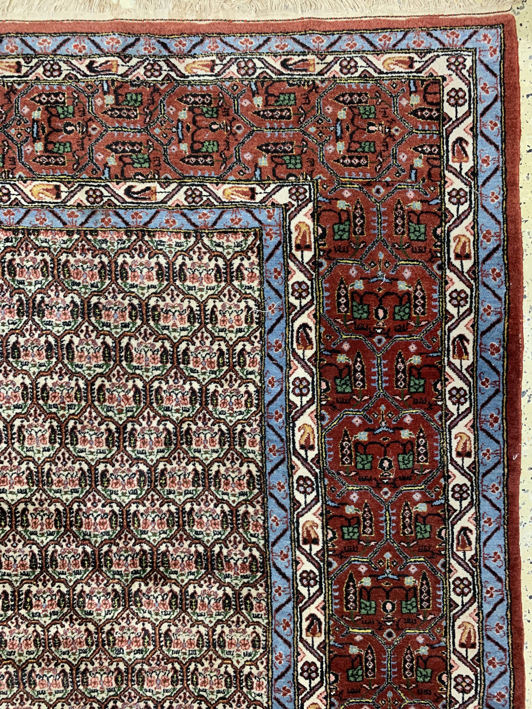 Detail d: Ghom Kork, Persien, Mitte 20.Jhd, Korkwolleauf Baumwolle, ca. 395 x 311 cm, EHZ: 4