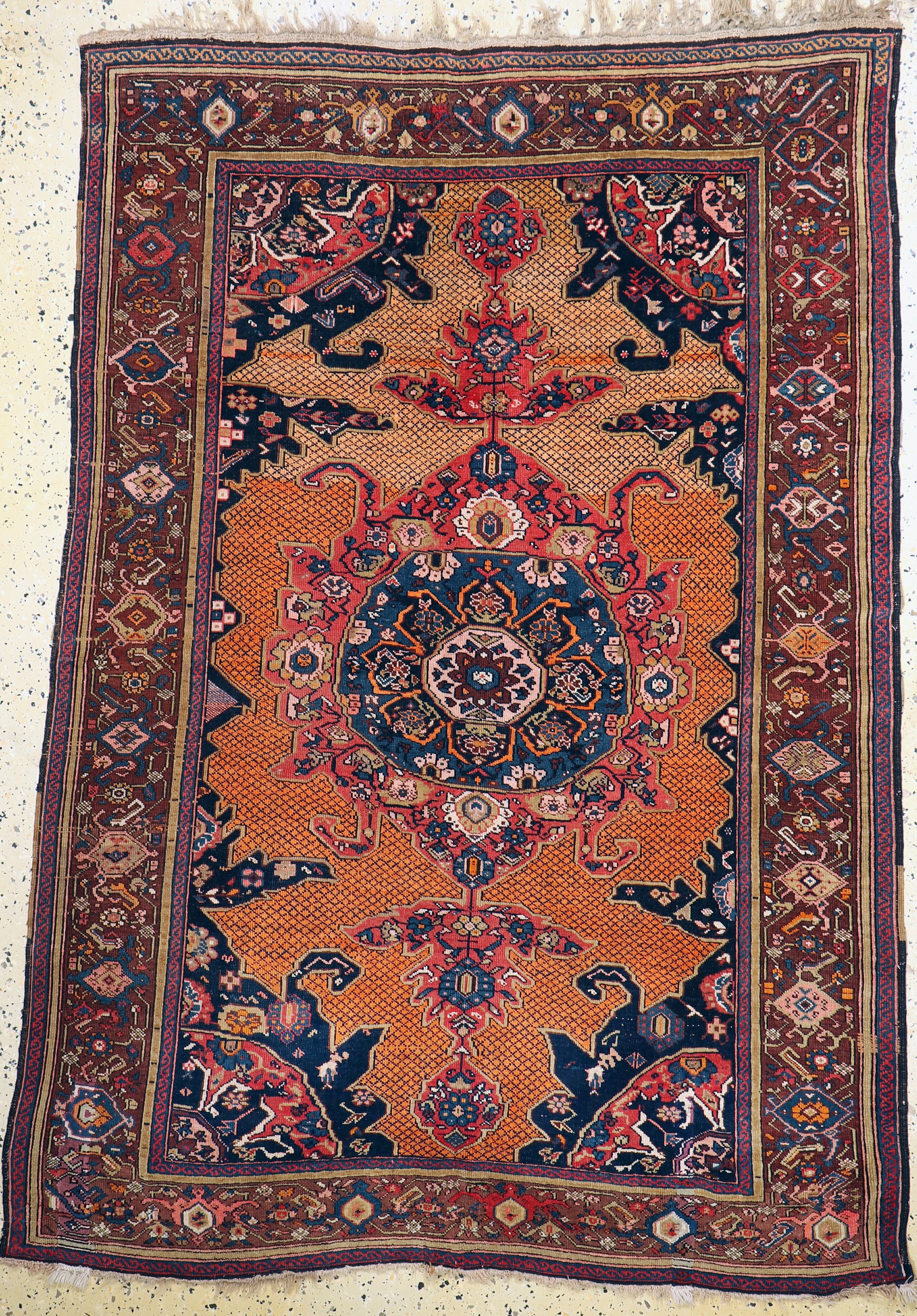 Antiker Schirwan, Kaukasus, um 1900, Wolle auf Wolle, ca. 200 x 140 cm, EHZ: 3