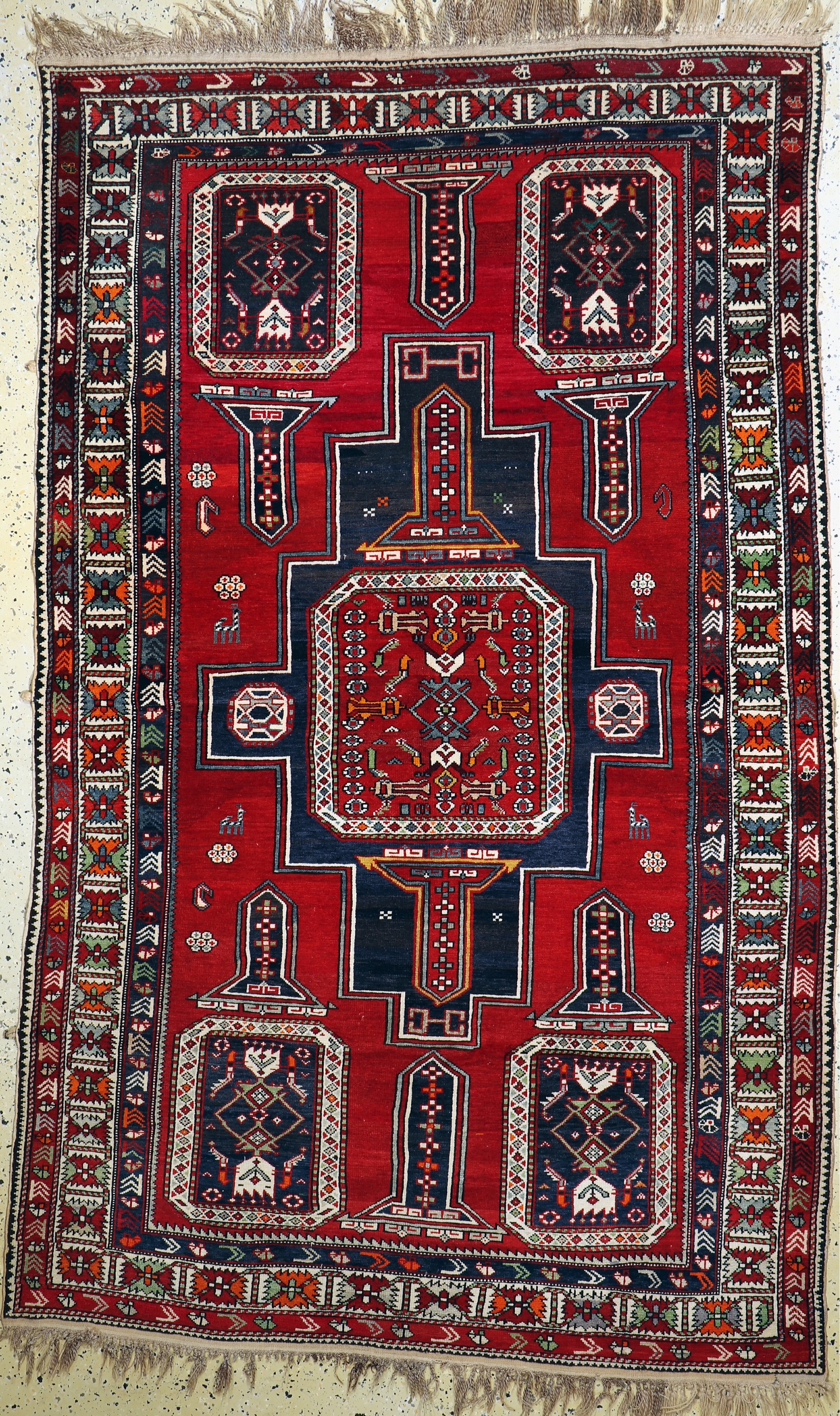 "Tachteh"Schirwan antik, Kaukasus, um 1900, Wolle auf Wolle, ca. 251 x 154 cm, EHZ: 2-3