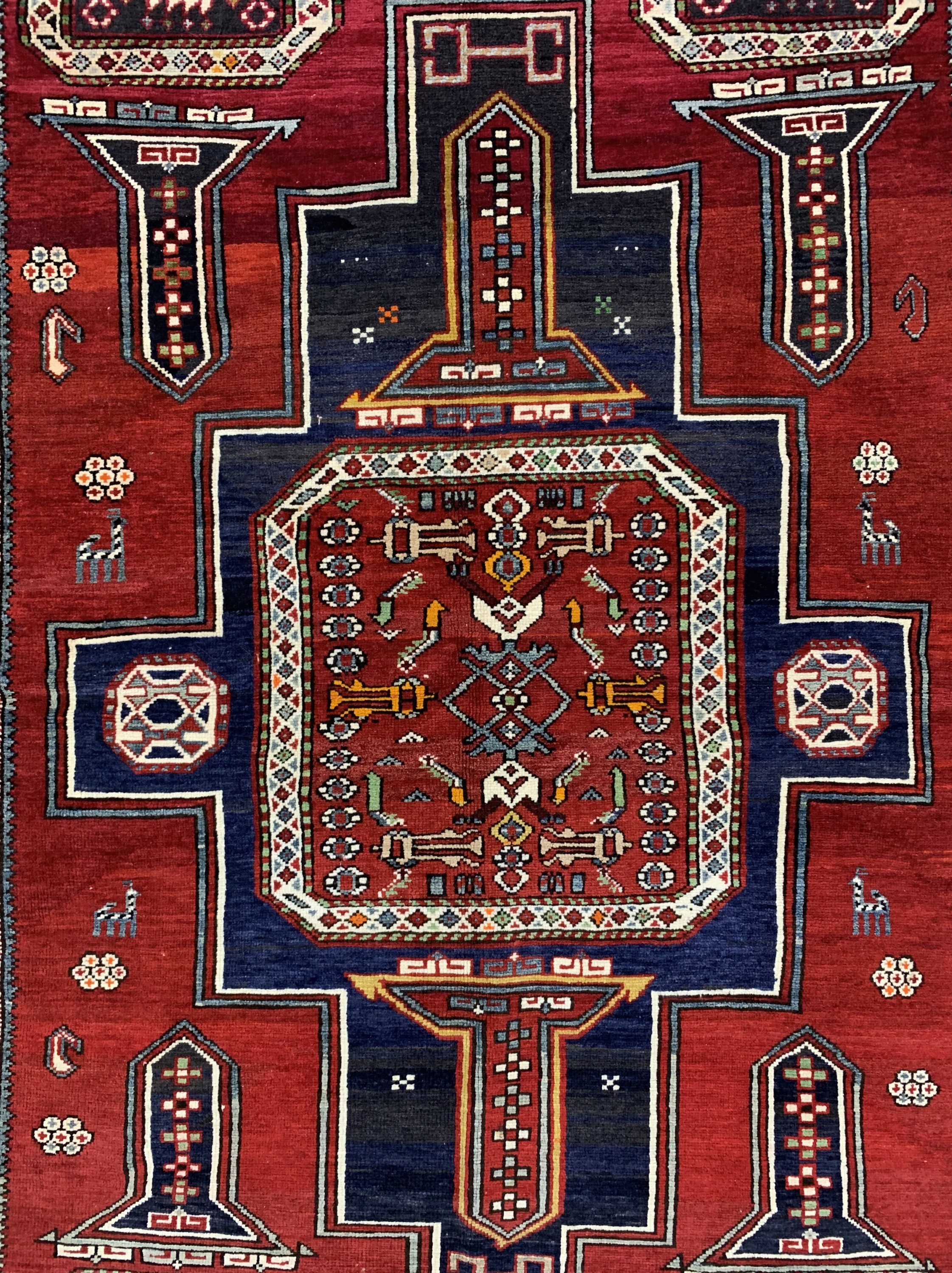 Detail c: "Tachteh"Schirwan antik, Kaukasus, um 1900, Wolle auf Wolle, ca. 251 x 154 cm, EHZ: 2-3