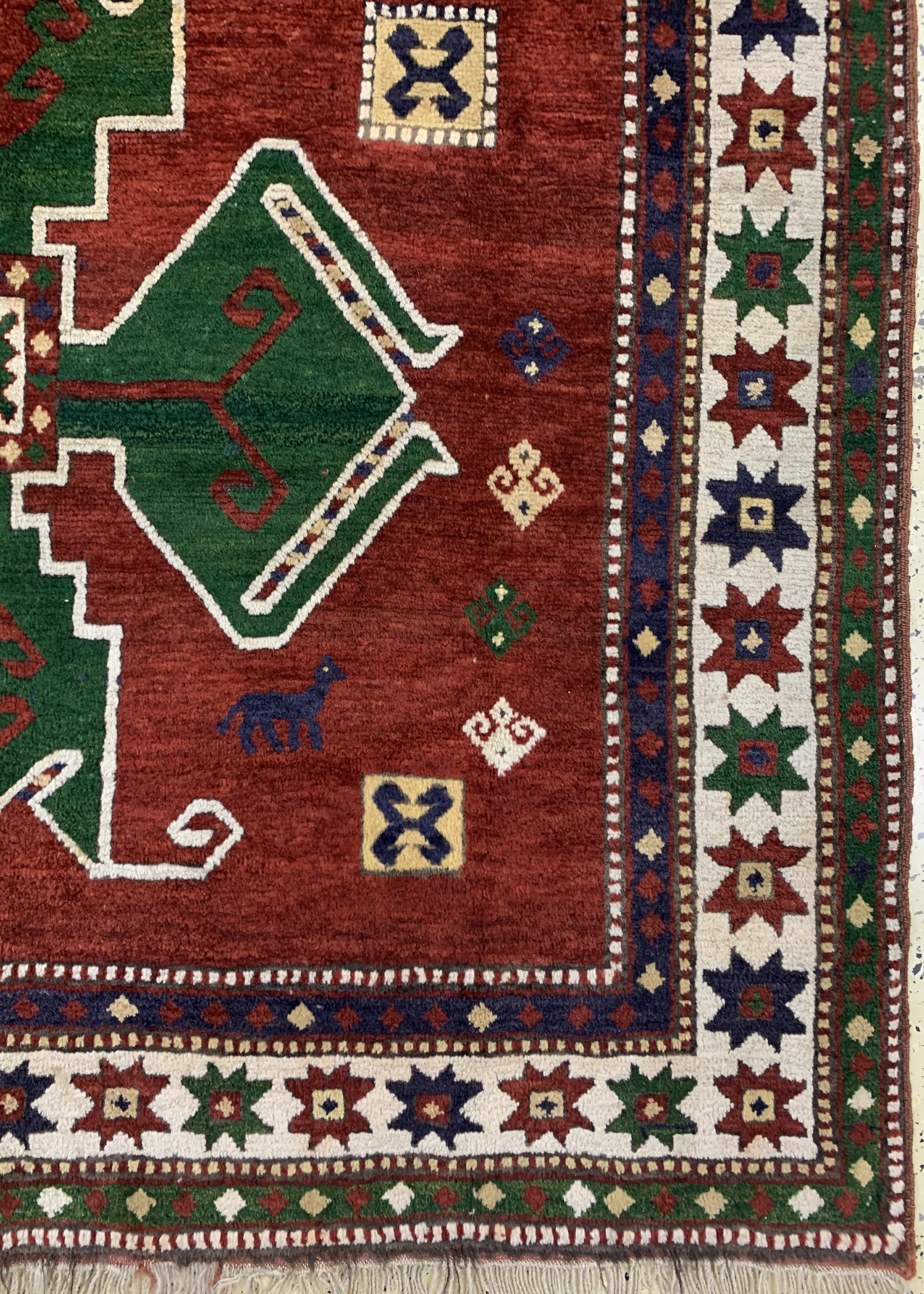 Detail a: Armenischer Kazak, Kaukasus, datiert 1947 , Wolle auf Wolle, ca. 258 x 158 cm, EHZ: 2