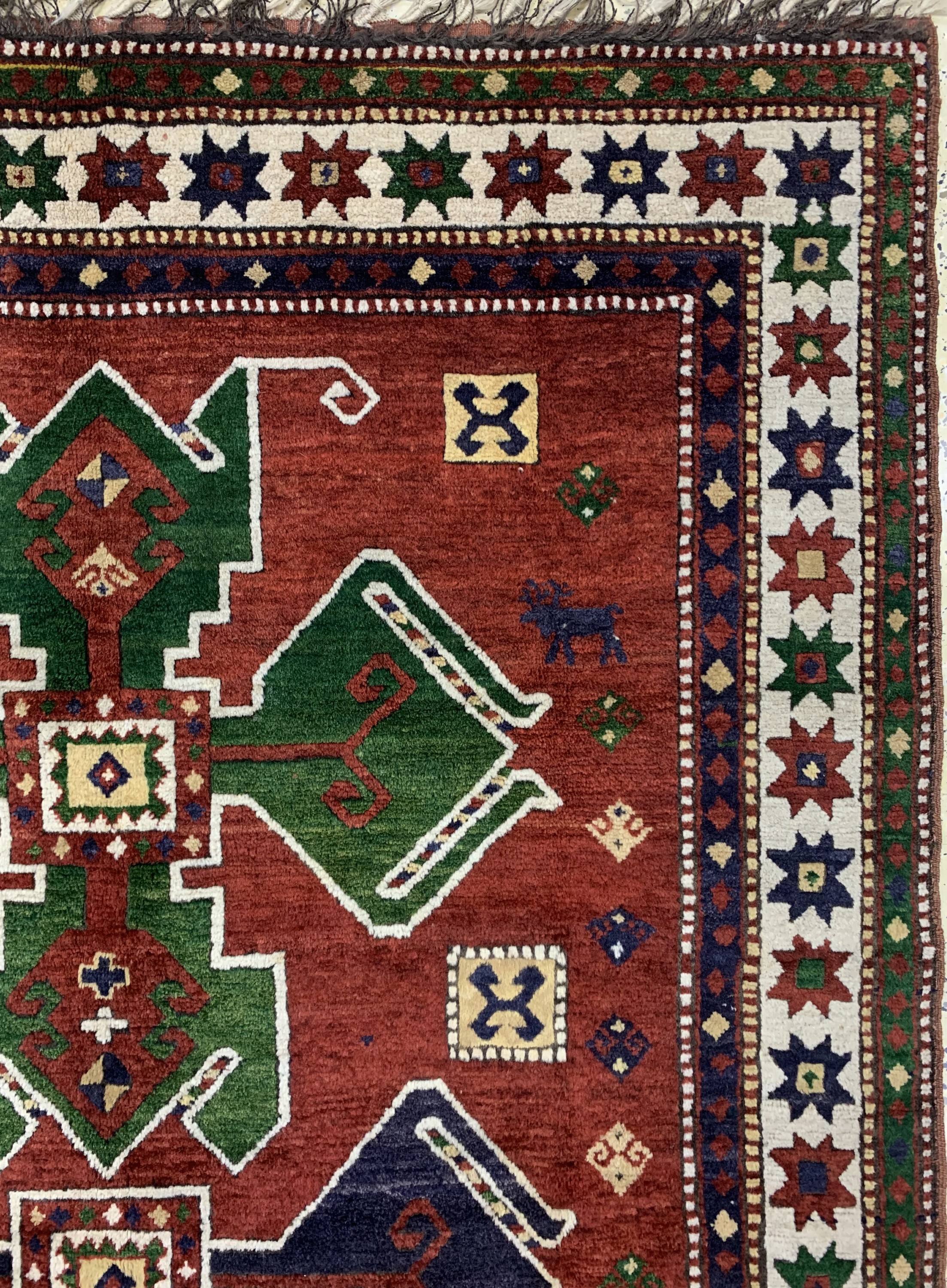 Detail e: Armenischer Kazak, Kaukasus, datiert 1947 , Wolle auf Wolle, ca. 258 x 158 cm, EHZ: 2
