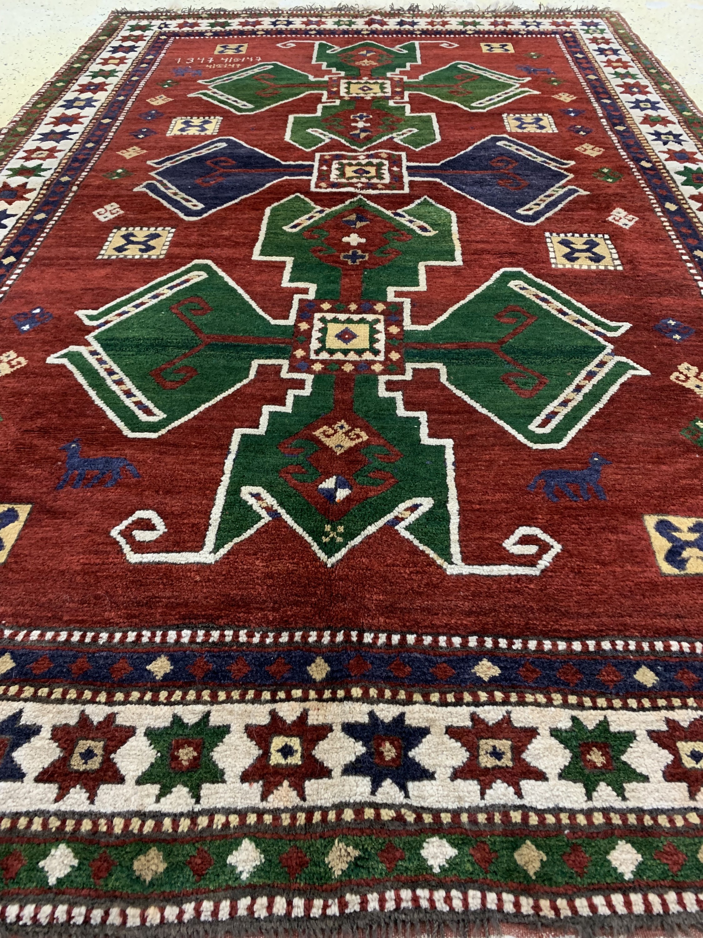 Detail f: Armenischer Kazak, Kaukasus, datiert 1947 , Wolle auf Wolle, ca. 258 x 158 cm, EHZ: 2