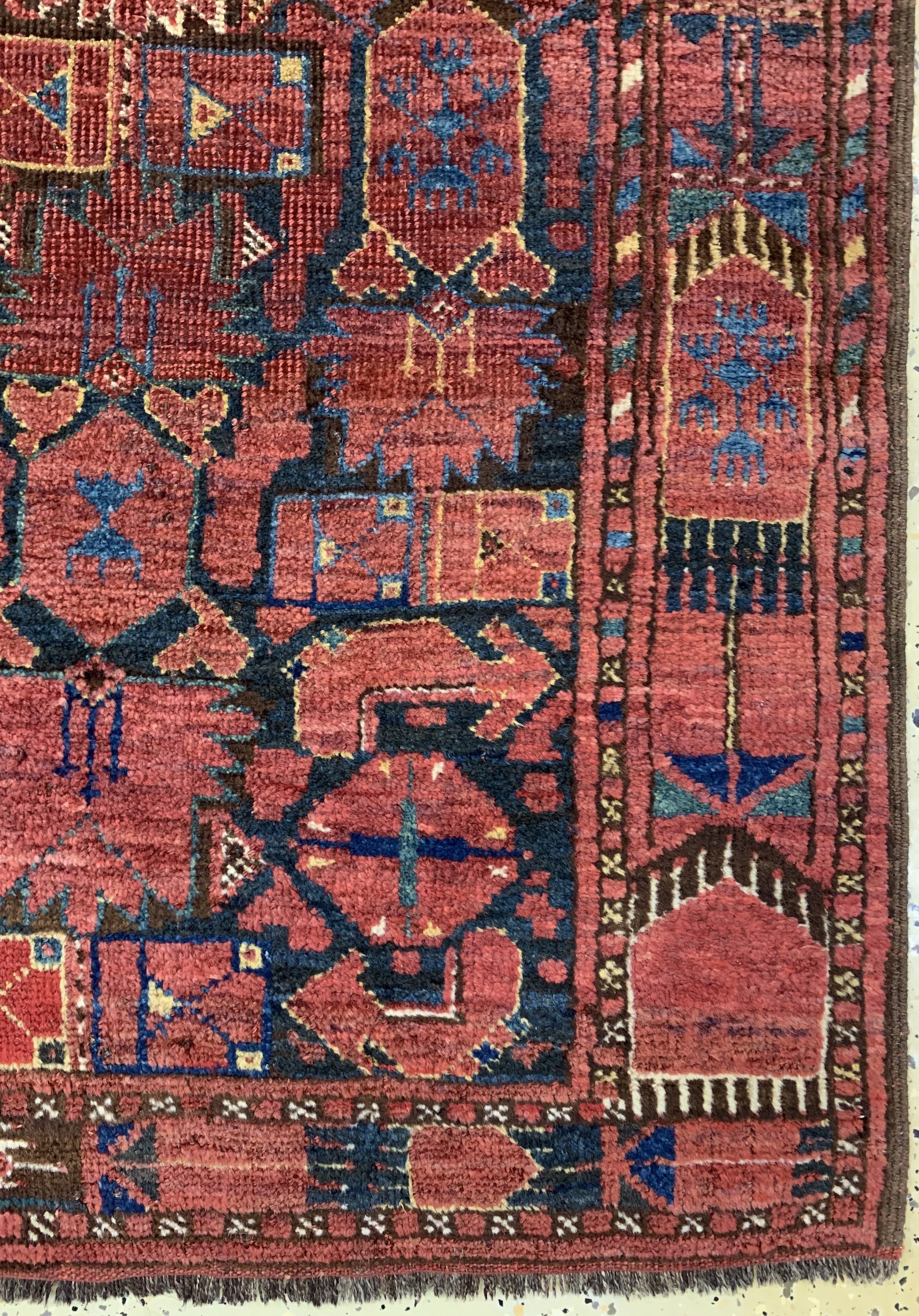 Detail d: Antiker Beschir, Turkmenistan, 19.Jhd, Wolle auf Wolle, ca. 157 x 90 cm, EHZ: 3