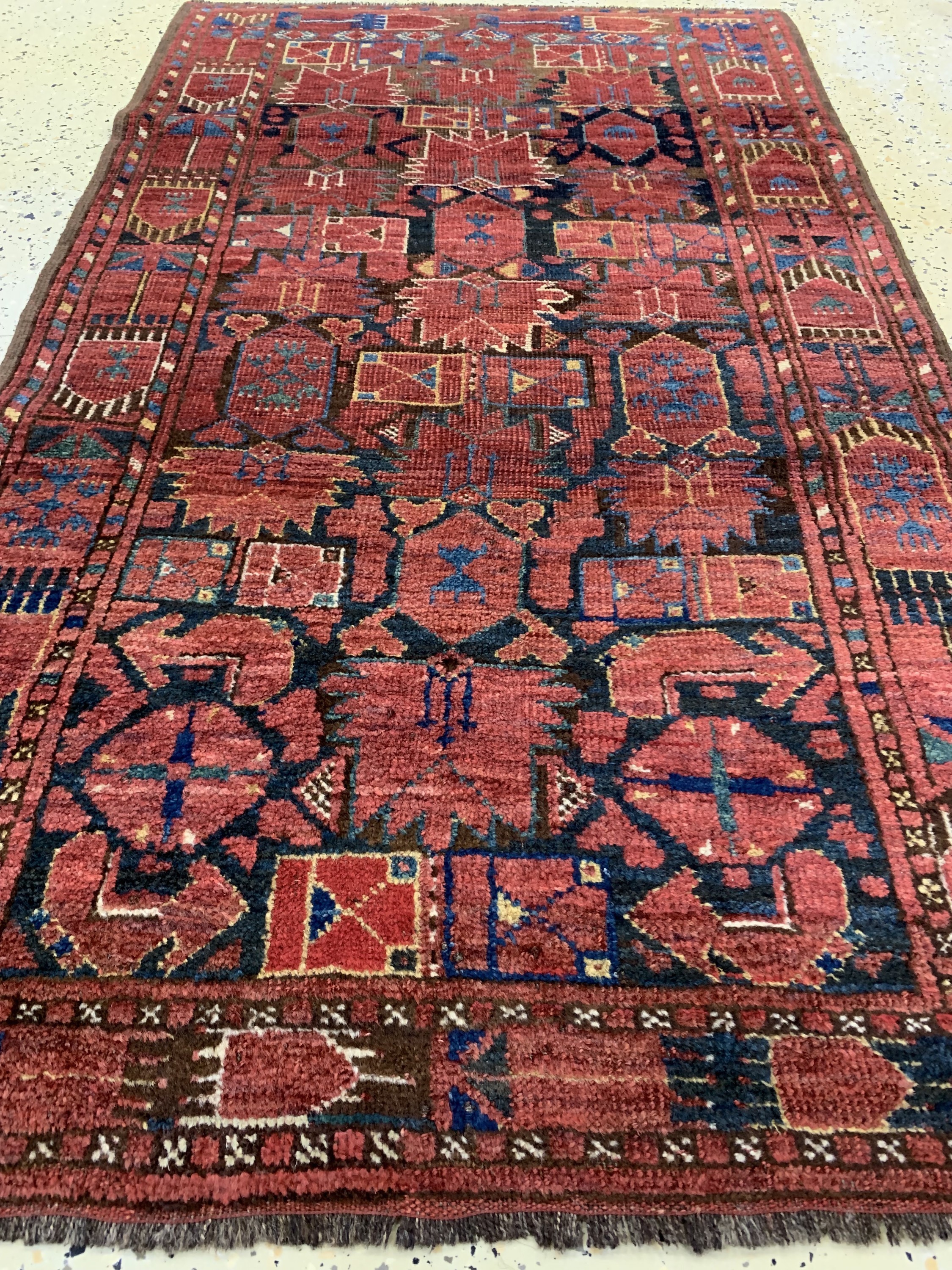 Detail e: Antiker Beschir, Turkmenistan, 19.Jhd, Wolle auf Wolle, ca. 157 x 90 cm, EHZ: 3