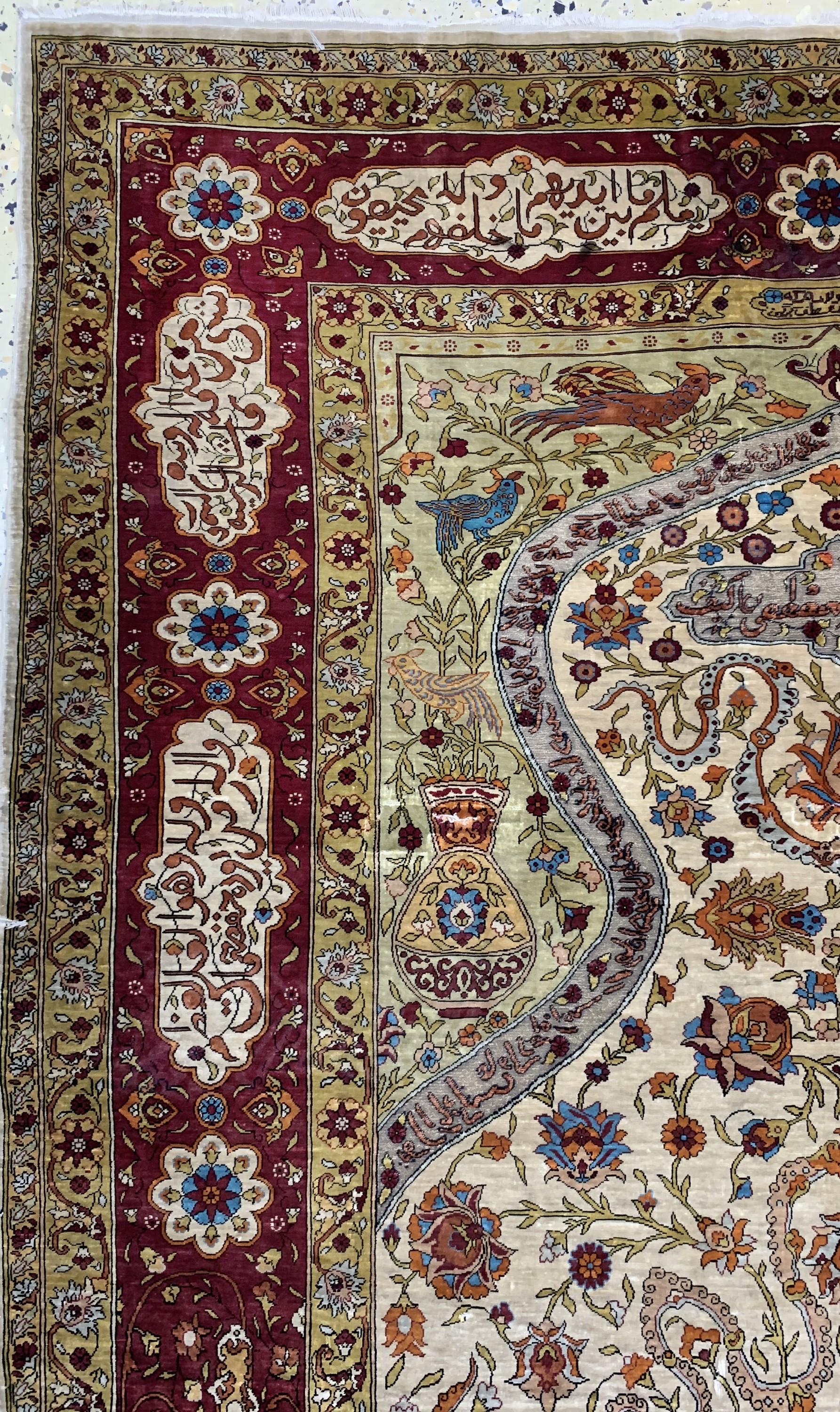 Detail c: Hereke Seide fein Türkei, signiert"Mustafa Akif", Anfang 20.Jhd, reine Naturseide, ca. 150 x 97 cm, ca. 1,4 Mio. Kn/qm, EHZ: 4 (mehrere ...