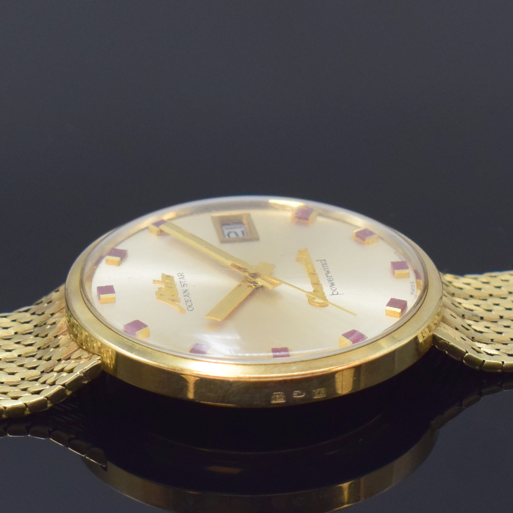 Detail f: MIDO seltene Chronometer-Armbanduhr Ocean Star powerwind in GG 585/000 Referenz 5067, Automatik, Schweiz um 1965, Monocoque-Geh. inkl. orig. ...