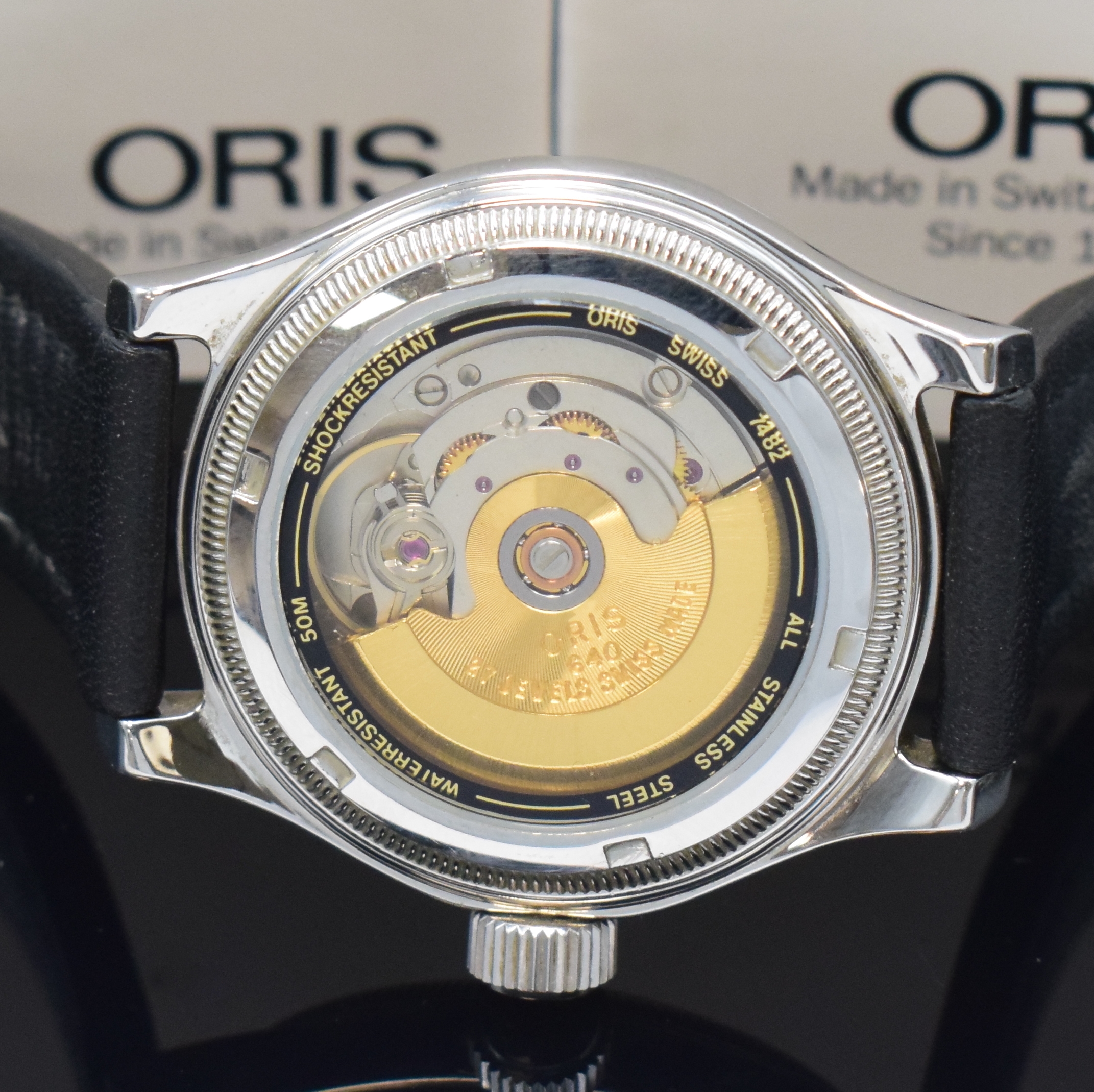 Detail e: ORIS Herrenarmbanduhr Commander Big Crown Pointer Date Referenz 7482, Automatik, Edelstahlgeh. inkl. orig. Lederband m. orig. Dornschl., beids. ...