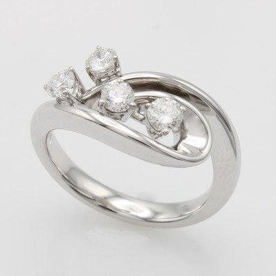 Image Ring mit Brillanten, WG 585/000, 4 Brill. zus. ca. 0.60 ct Weiß/si, ...