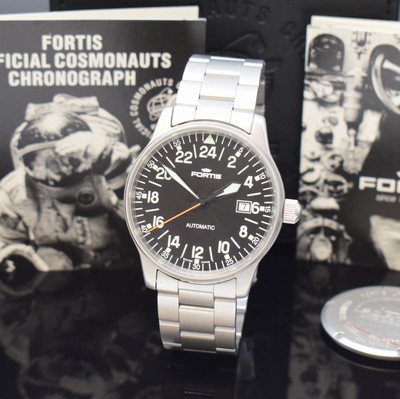 Image FORTIS gents wristwatch with 24 hour-display in steel reference 586.10.148, Switzerland ...