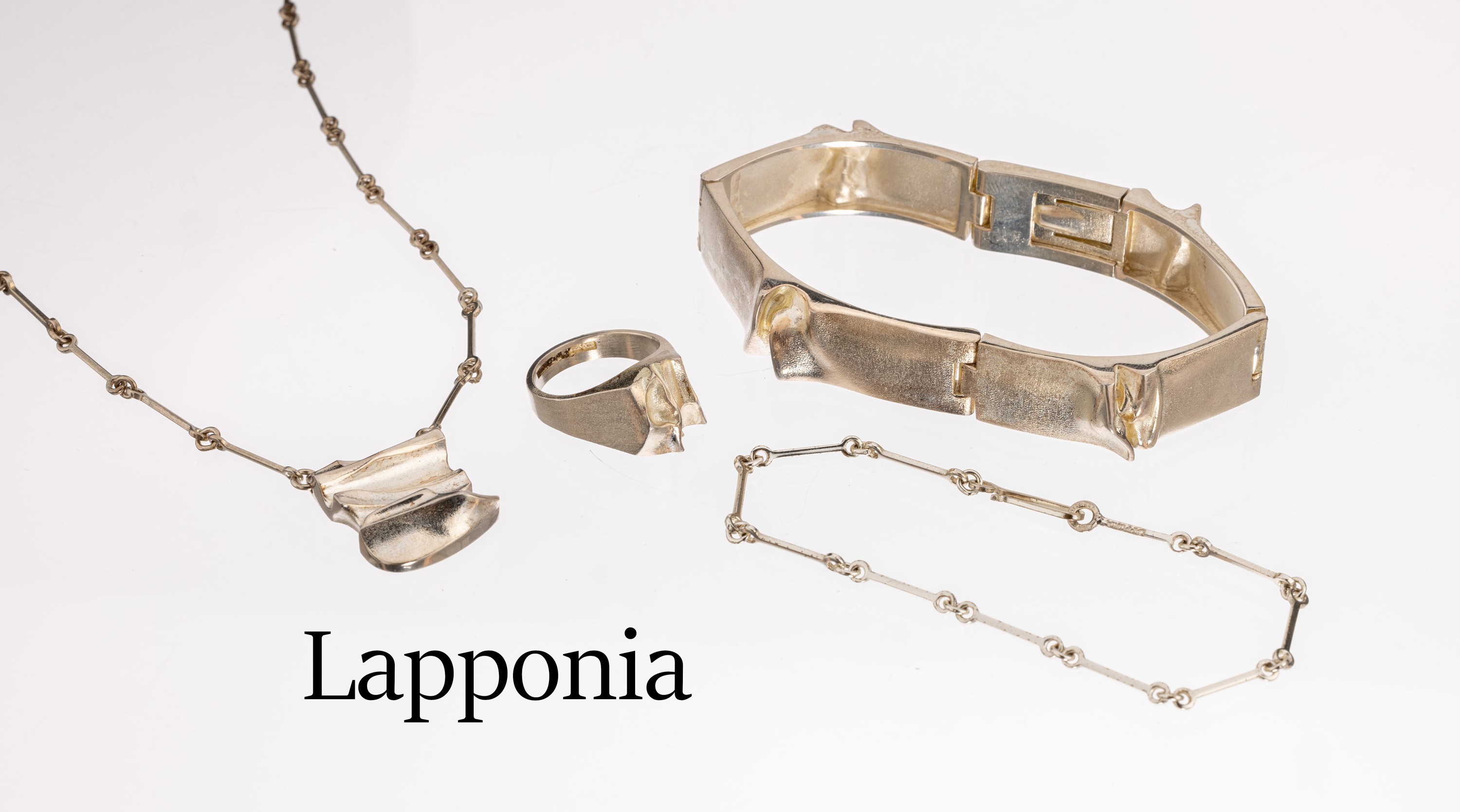 Konvolut LAPPONIA Schmuck, 925er Silber, Finnland 1986/7, 1x Armband L. ca. 18 cm, Kastenschlo? mit Sicherheitsacht, 1x Collier L. ca. 42 cm, ...