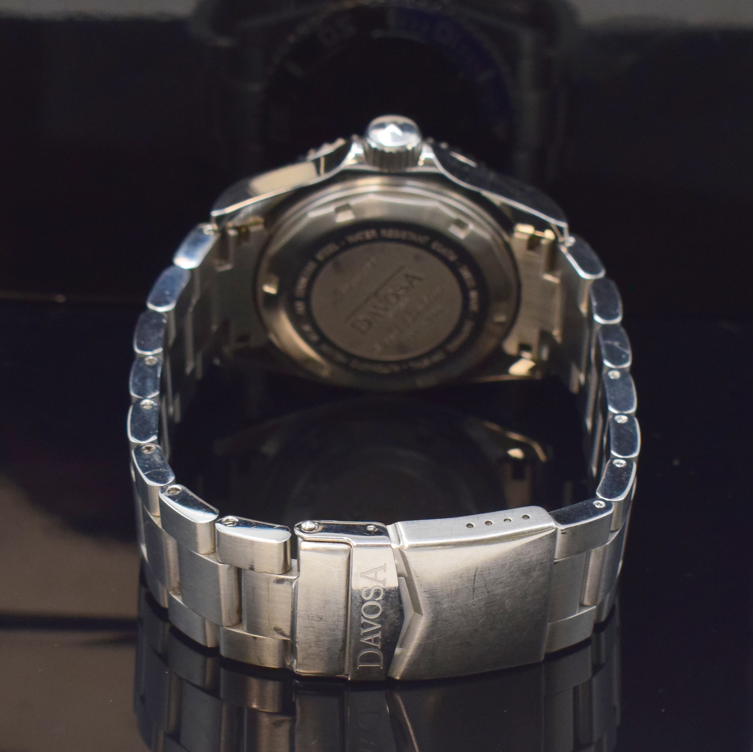Detail b: DAVOSA Herrenarmbanduhr Ternos, Schweiz um 2017, Automatik, Edelstahlgeh. inkl. orig. Gliederband m. Faltschl. u. Tauchverlängerung, Boden m. ...