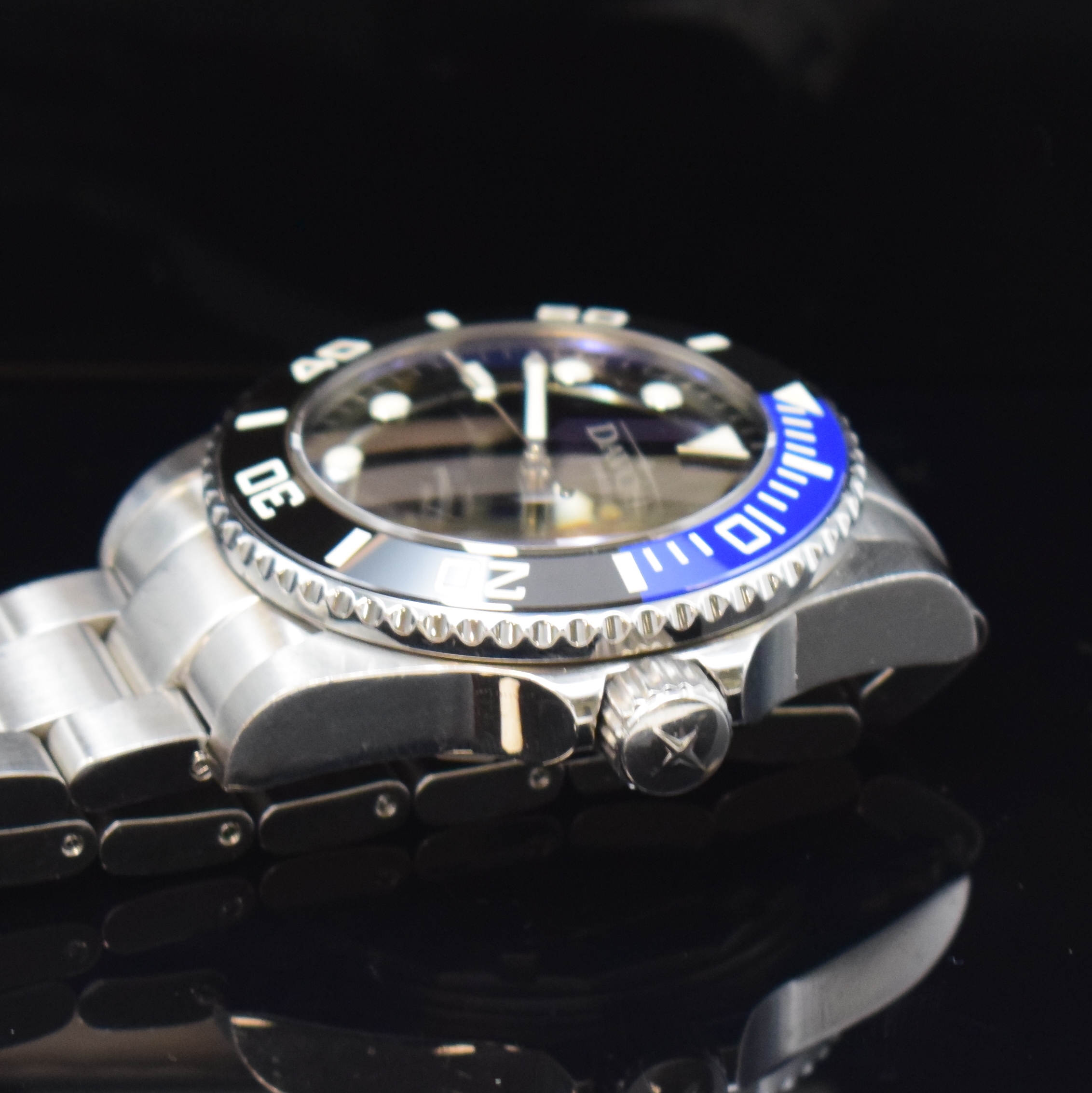 Detail c: DAVOSA Herrenarmbanduhr Ternos, Schweiz um 2017, Automatik, Edelstahlgeh. inkl. orig. Gliederband m. Faltschl. u. Tauchverlängerung, Boden m. ...