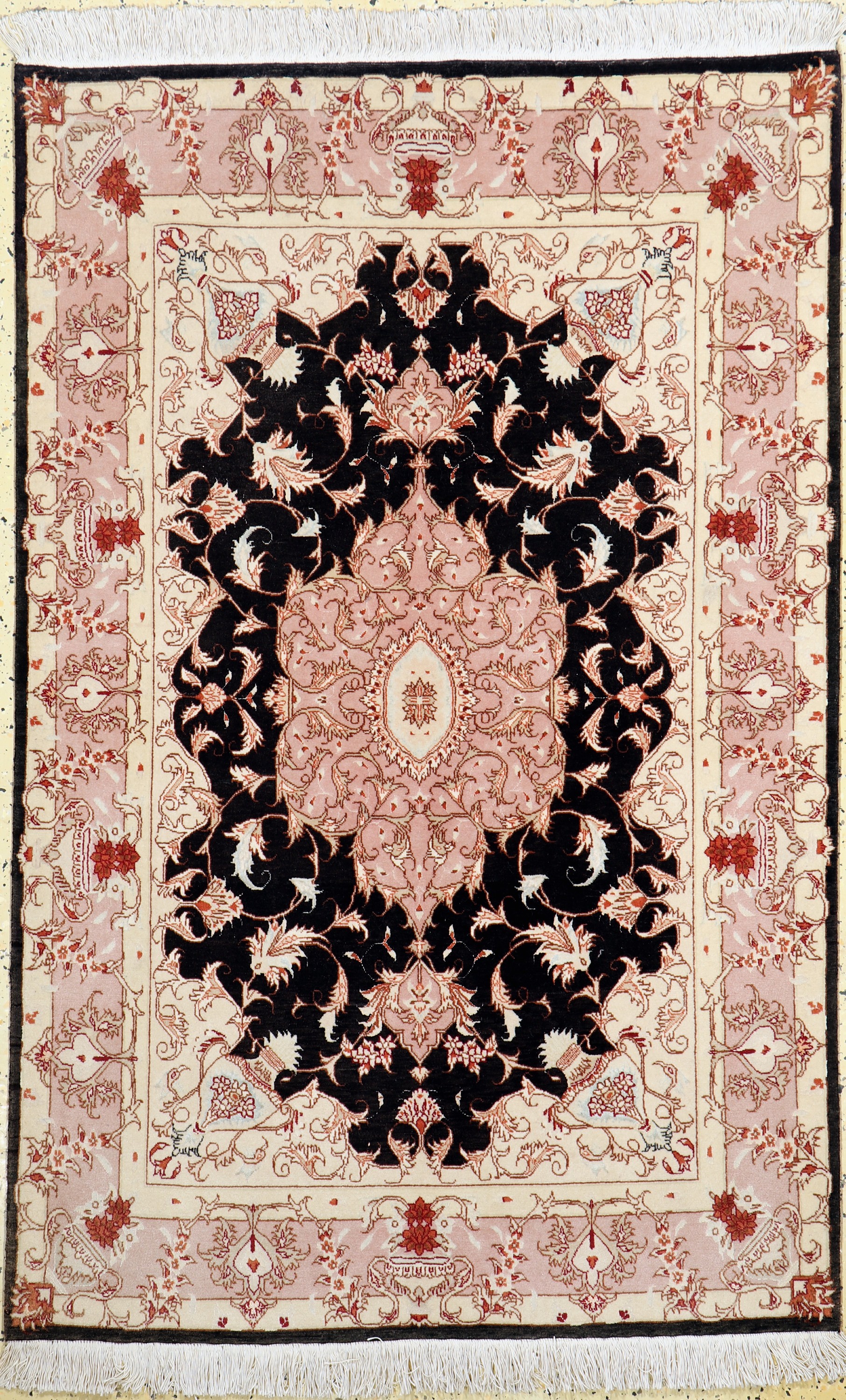 Täbriz fein(50 Raj), Persien, Ende 20 Jhd, Korkwolle mit Seide, ca. 155 x 101 cm, ca. 500.000 Kn/qm, EHZ: 2
