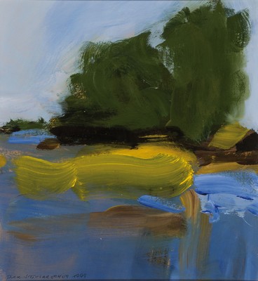 Image Puck Steinbrecher, born 1950, abstract landscape, gouache on paper, signed lower left. ...