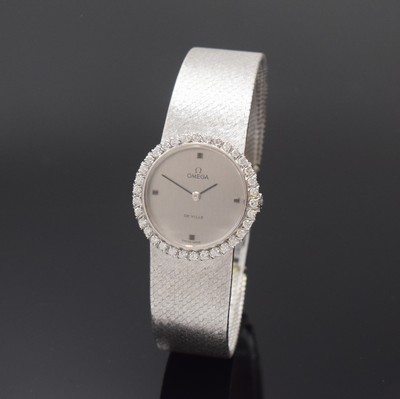 Image OMEGA De Ville diamonds set 18k white gold ladies wristwatch reference 7245, Switzerland ...