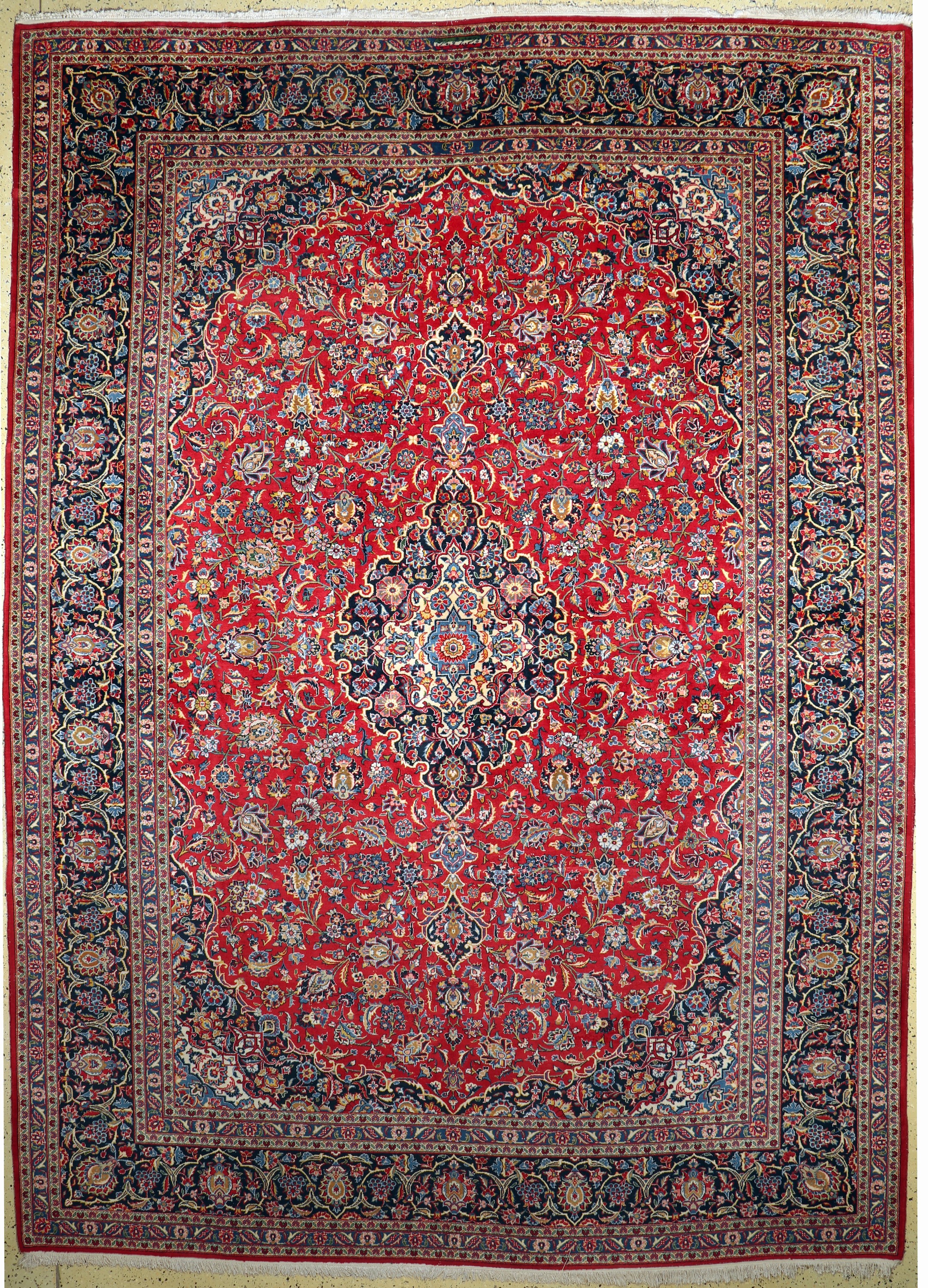 Keschan sign., Persien, ca. 50 Jahre, Wolleauf Baumwolle, ca. 420 x 305 cm, EHZ: 2-3