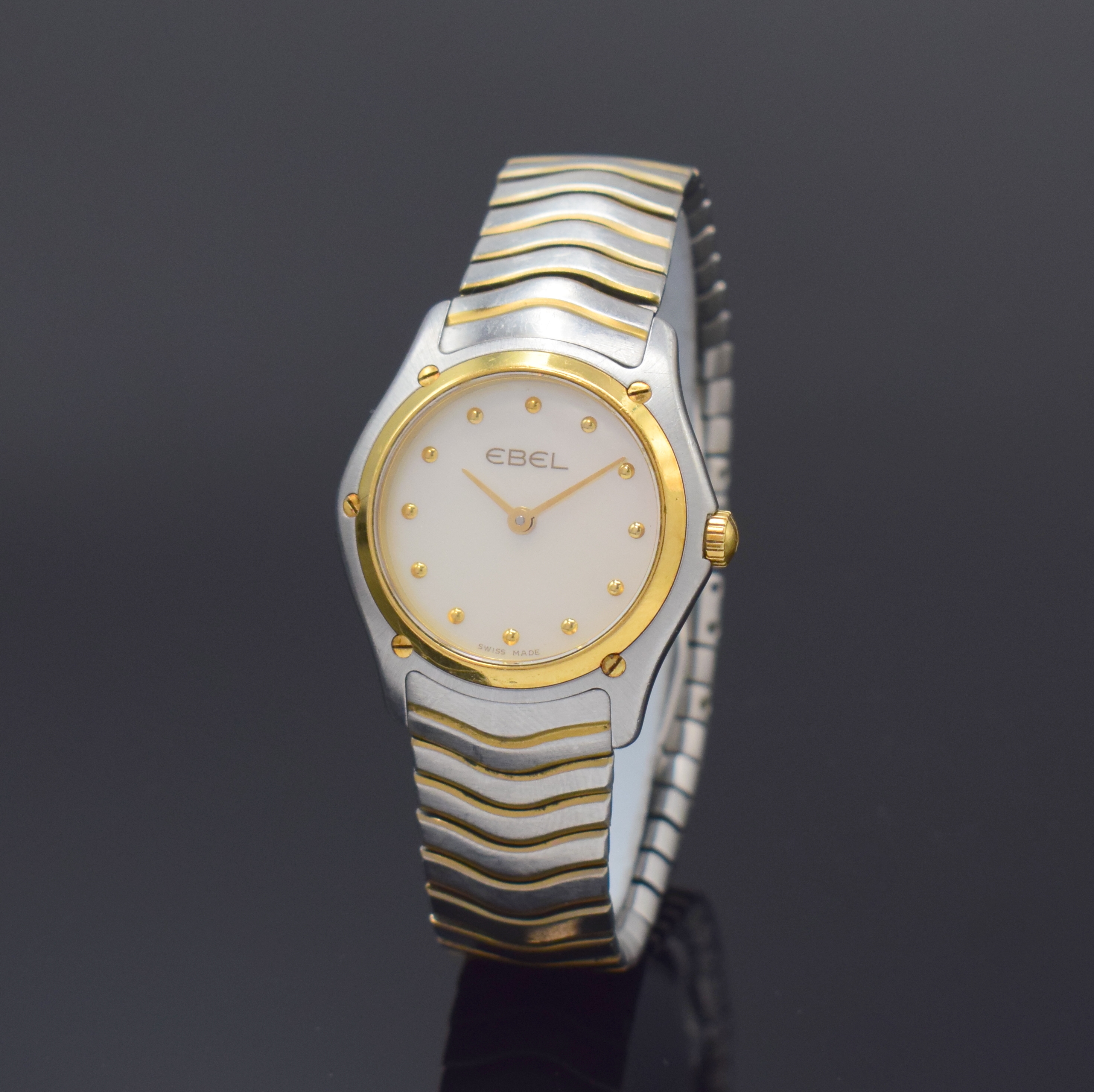 EBEL Sport Lady Damenarmbanduhr Referenz 1256F21, Schweiz um 2012, quarz, Edelstahl/Gold kombiniert inkl. Gliederband m. dopp. Faltschl., ...