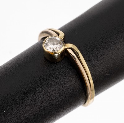 Image 14 kt Gold Brillant Ring, GG 585/000, Brillant Solitär ca. 0.25 ct (grav.) ...