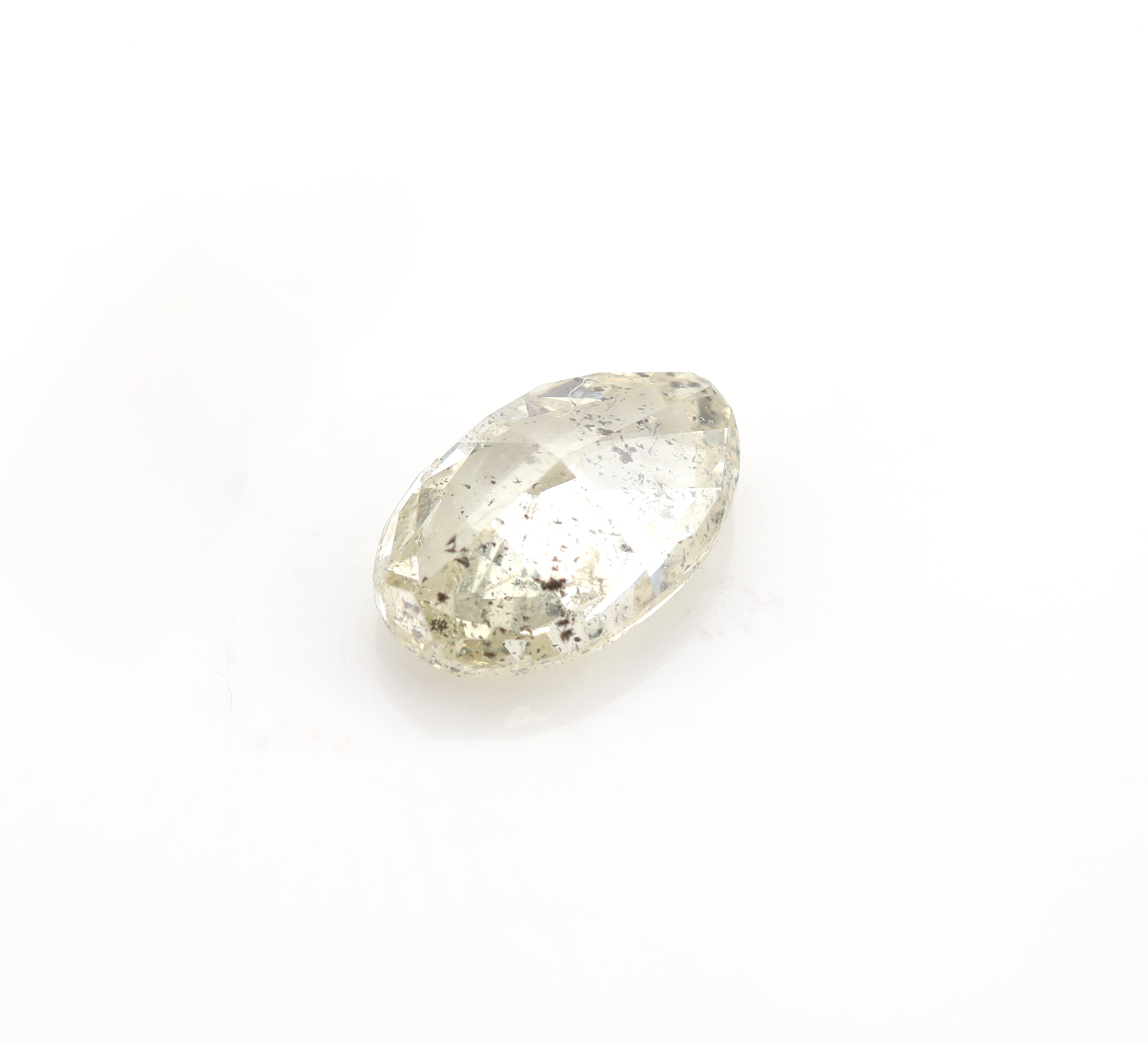 Detail b: Loser Diamant, ca. 1.00 ct, ovalfacett., natural fancy light greenish Yellow/p2, ca. 7.76 x 5.02 x 3.17 mm, mit GEM Report 12/2022