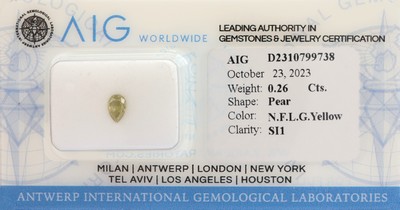 Image Loser Diamanttropfen ca. 0.26 ct, natural fancy light grayish Yellow/si1, ca. 5.10 x ...