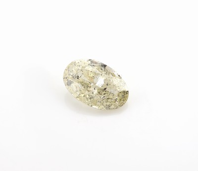 Image Loser Diamant, ca. 1.00 ct, ovalfacett., natural fancy light greenish Yellow/p2, ca. ...