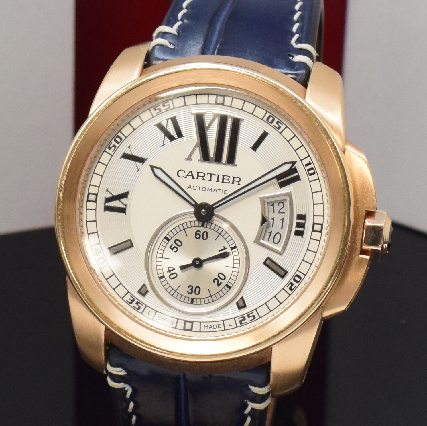 Detail a: CARTIER Herrenarmbanduhr Serie Calibre De Cartier in RG 750/000 Referenz W7100009 / 3300, Automatik, Schweiz um 2018, massives Goldgeh. inkl. ...