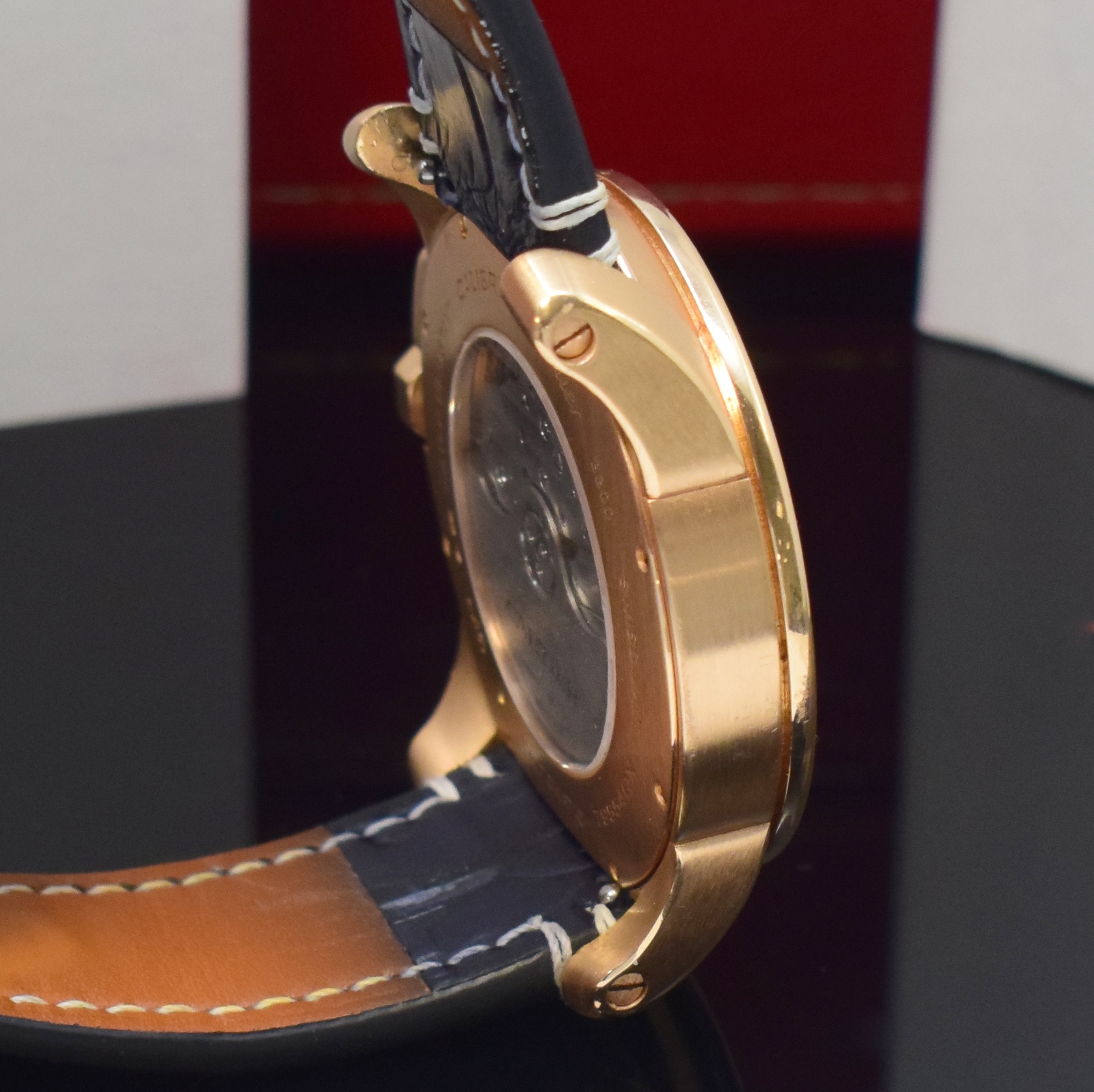 Detail d: CARTIER Herrenarmbanduhr Serie Calibre De Cartier in RG 750/000 Referenz W7100009 / 3300, Automatik, Schweiz um 2018, massives Goldgeh. inkl. ...